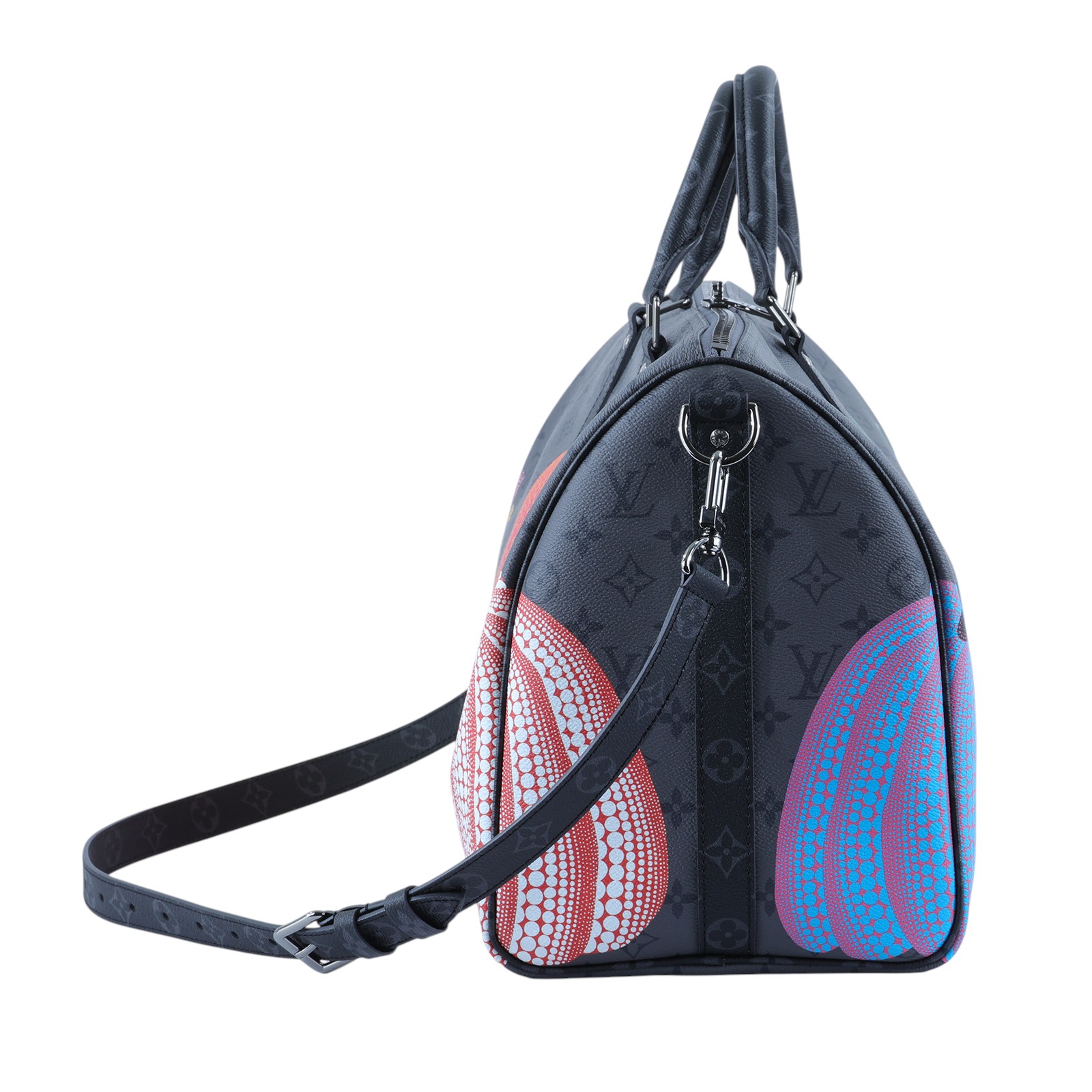 路易威登 LOUIS VUITTON LV x YK Keepall 45 草間彌生 南瓜 老花 手提 斜背 旅行袋 M46441 晶片款  防塵袋/背帶/ 鎖組/吊牌