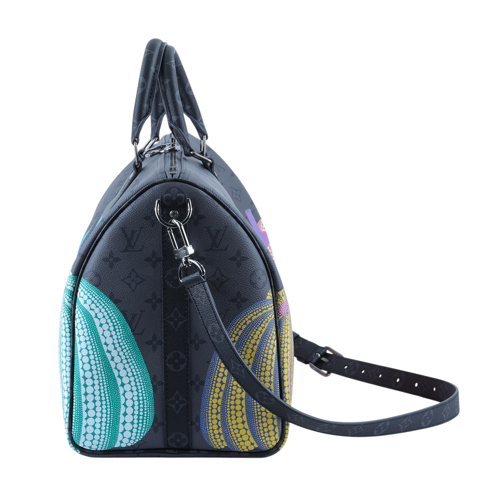 路易威登 LOUIS VUITTON LV x YK Keepall 45 草間彌生 南瓜 老花 手提 斜背 旅行袋 M46441 晶片款  防塵袋/背帶/ 鎖組/吊牌