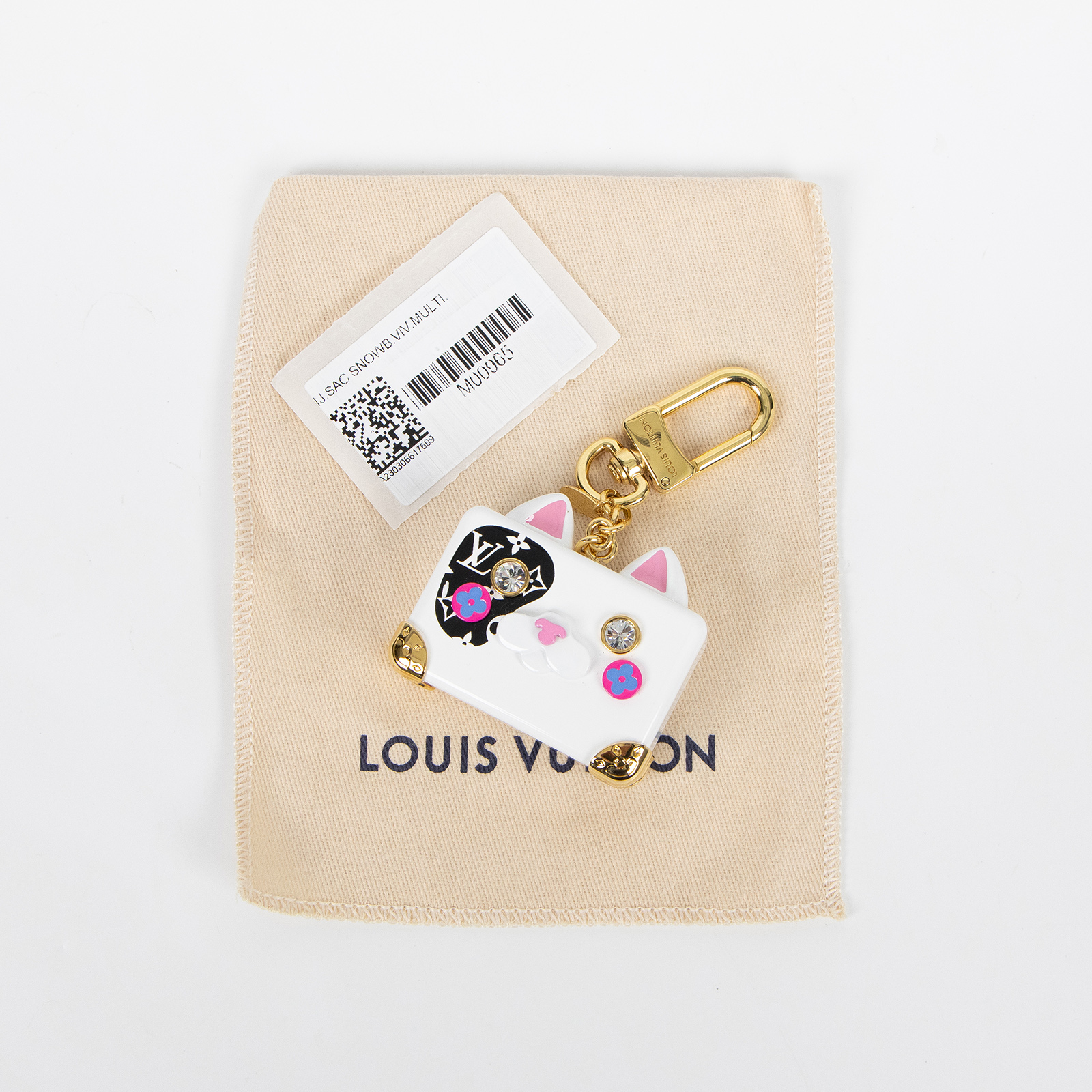 路易威登 LOUIS VUITTON 貓咪 行李箱 吊飾 M00825 貓咪行李箱吊飾 防塵袋