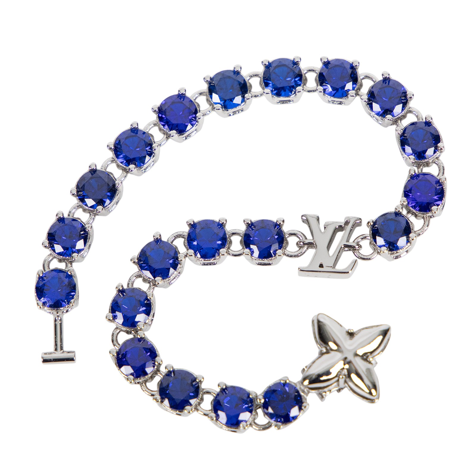 路易威登 LOUIS VUITTON 藍色寶石 造型 手鍊 M1062M 藍寶造型手鍊 防塵袋