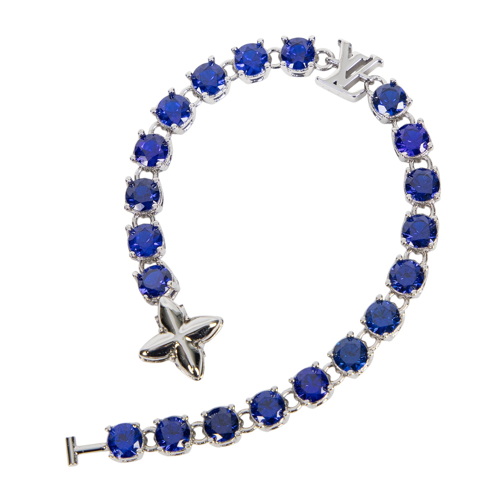 路易威登 LOUIS VUITTON 藍色寶石 造型 手鍊 M1062M 藍寶造型手鍊 防塵袋