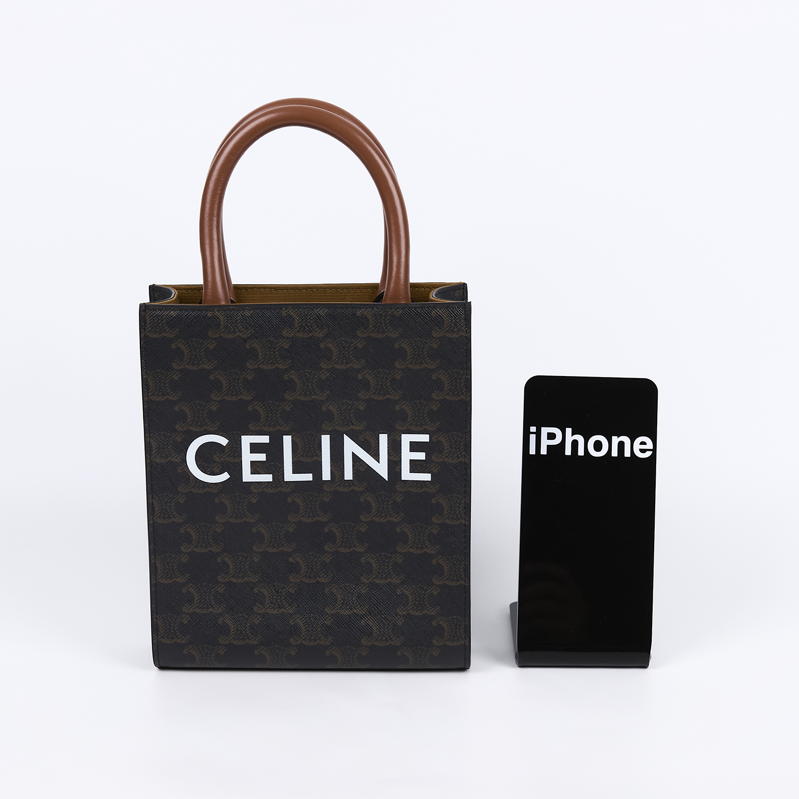 思琳 CELINE Triomphe帆布 迷你 直式 Cabas 肩背 手提包 194372BZK 凱旋琴譜包 防塵袋