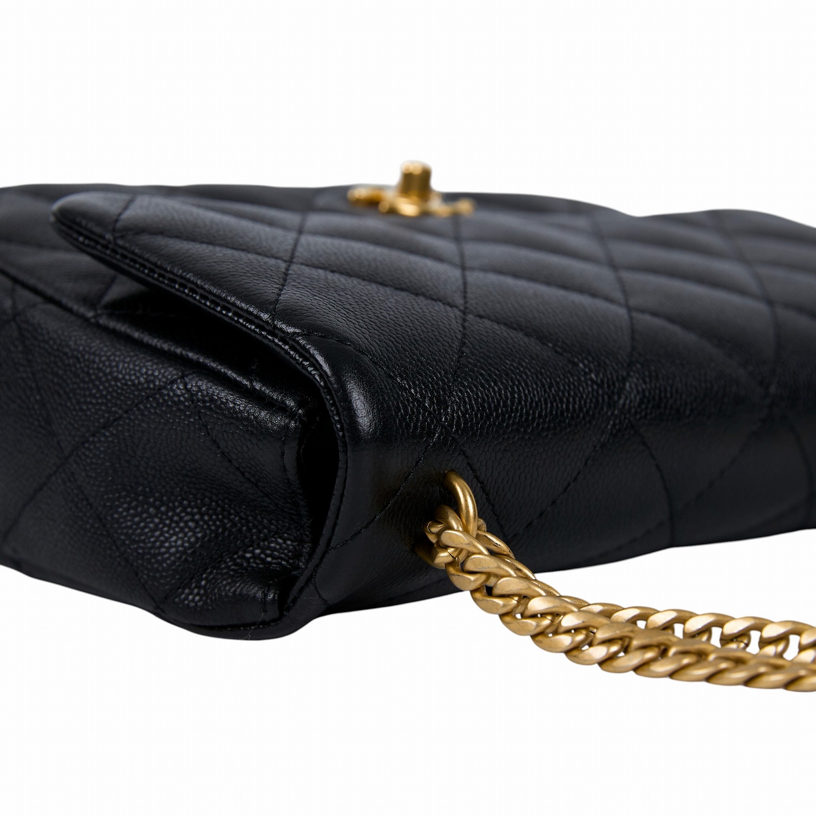 香奈兒 CHANEL Square CF 方胖 口蓋包 AS3921 B10277 晶片款 黑荔枝愛心調節練包 原廠盒子/防塵袋/國外購買證明