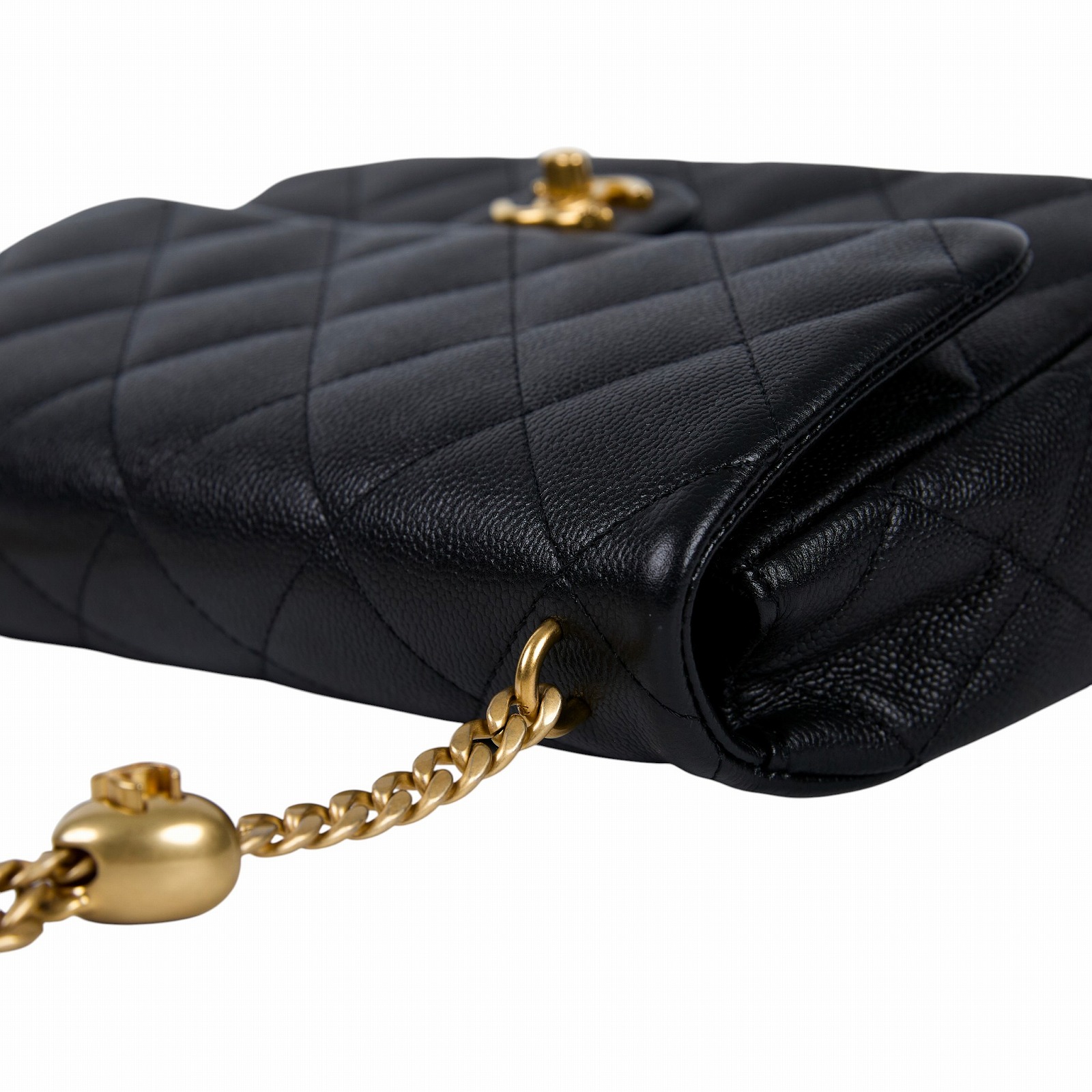 香奈兒 CHANEL Square CF 方胖 口蓋包 AS3921 B10277 晶片款 黑荔枝愛心調節練包 原廠盒子/防塵袋/國外購買證明