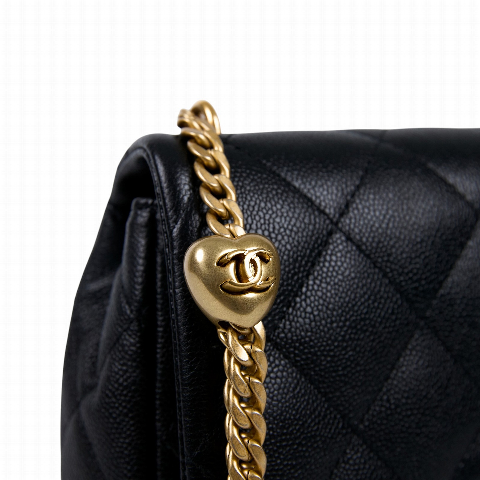 香奈兒 CHANEL Square CF 方胖 口蓋包 AS3921 B10277 晶片款 黑荔枝愛心調節練包 原廠盒子/防塵袋/國外購買證明