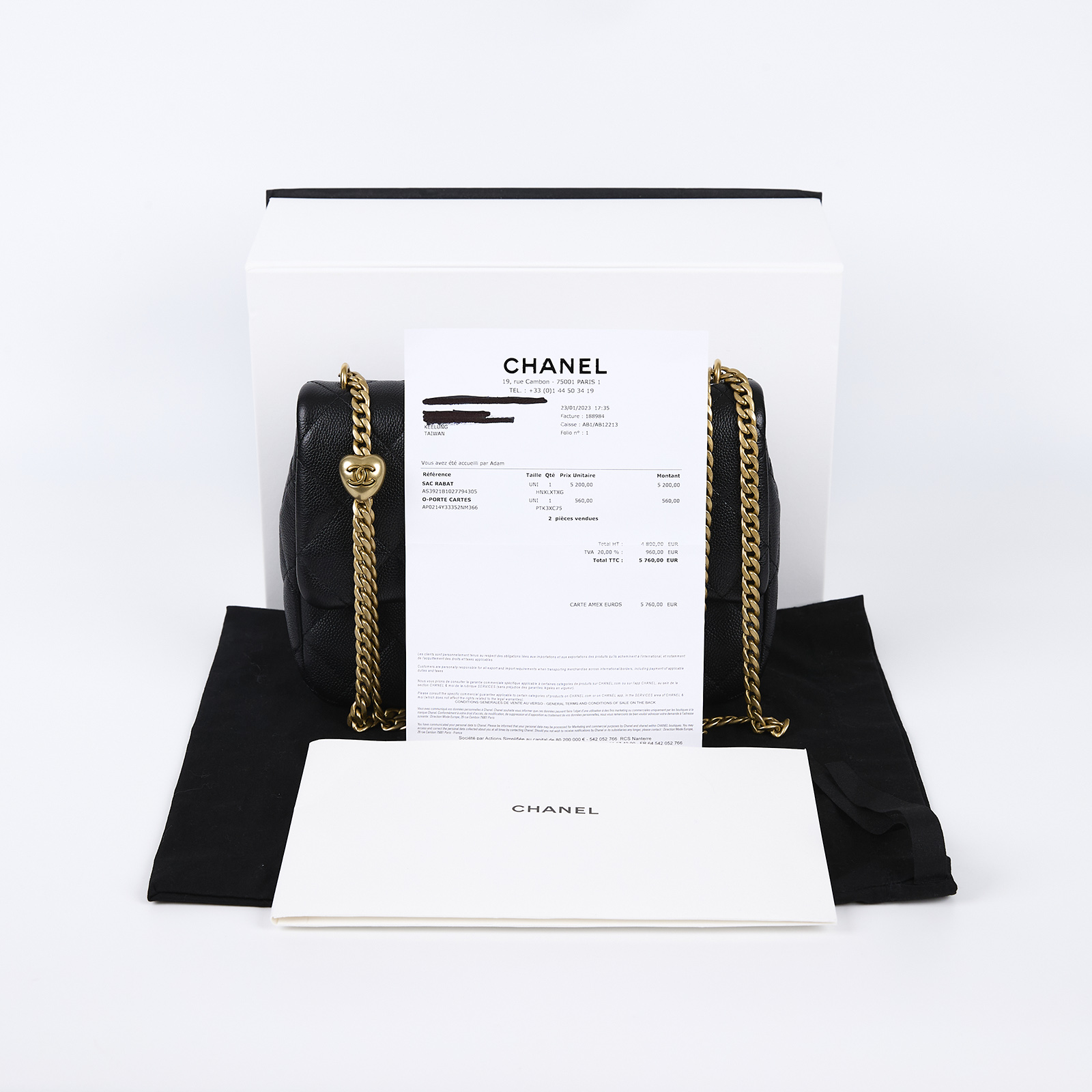 香奈兒 CHANEL Square CF 方胖 口蓋包 AS3921 B10277 晶片款 黑荔枝愛心調節練包 原廠盒子/防塵袋/國外購買證明