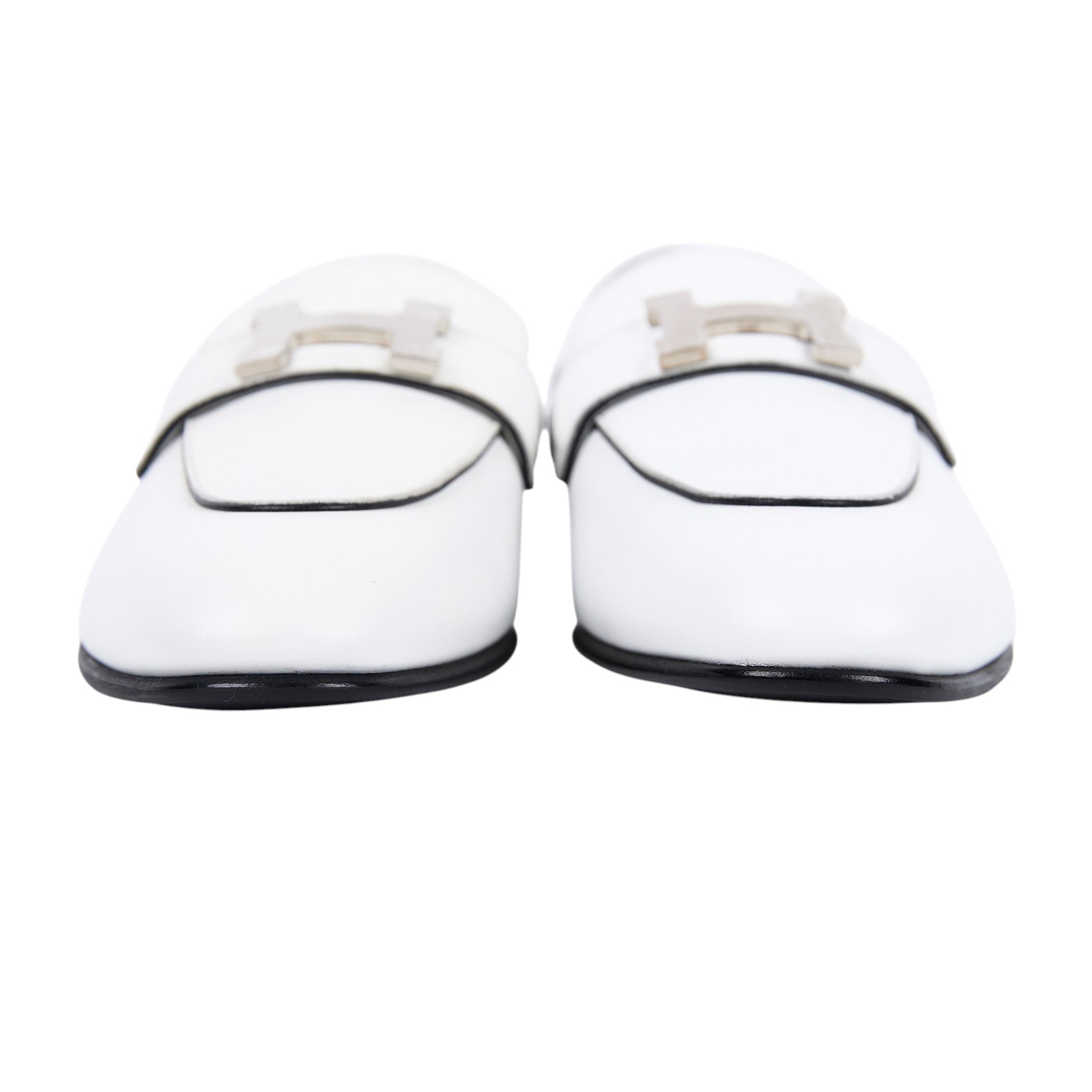 愛馬仕 Hermes Paris loafer 樂福鞋 白色 黑色 H221004Zv90375 WS221004Z 白H樂福鞋 #37.5 原廠盒子/防塵袋