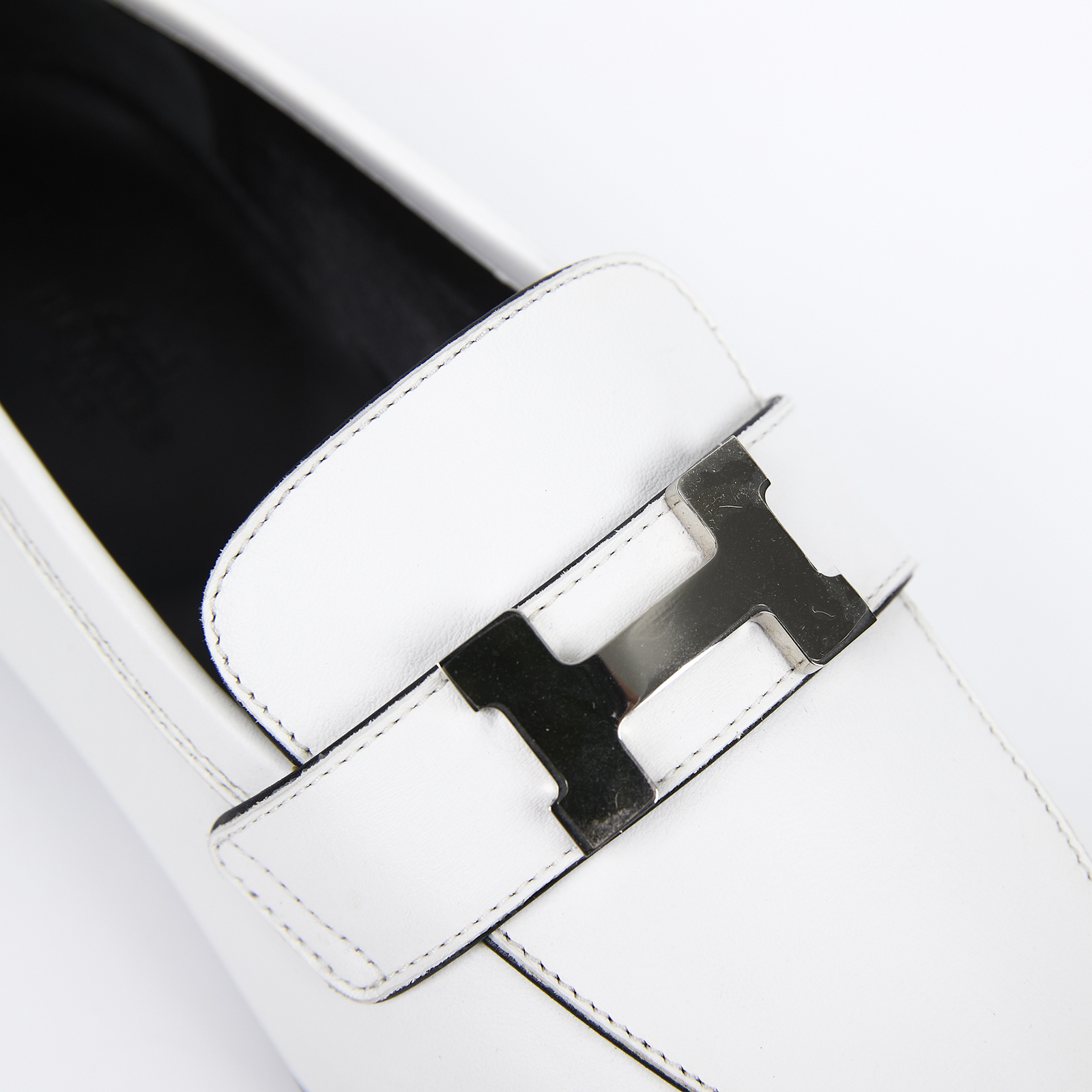 愛馬仕 Hermes Paris loafer 樂福鞋 白色 黑色 H221004Zv90375 WS221004Z 白H樂福鞋 #37.5 原廠盒子/防塵袋