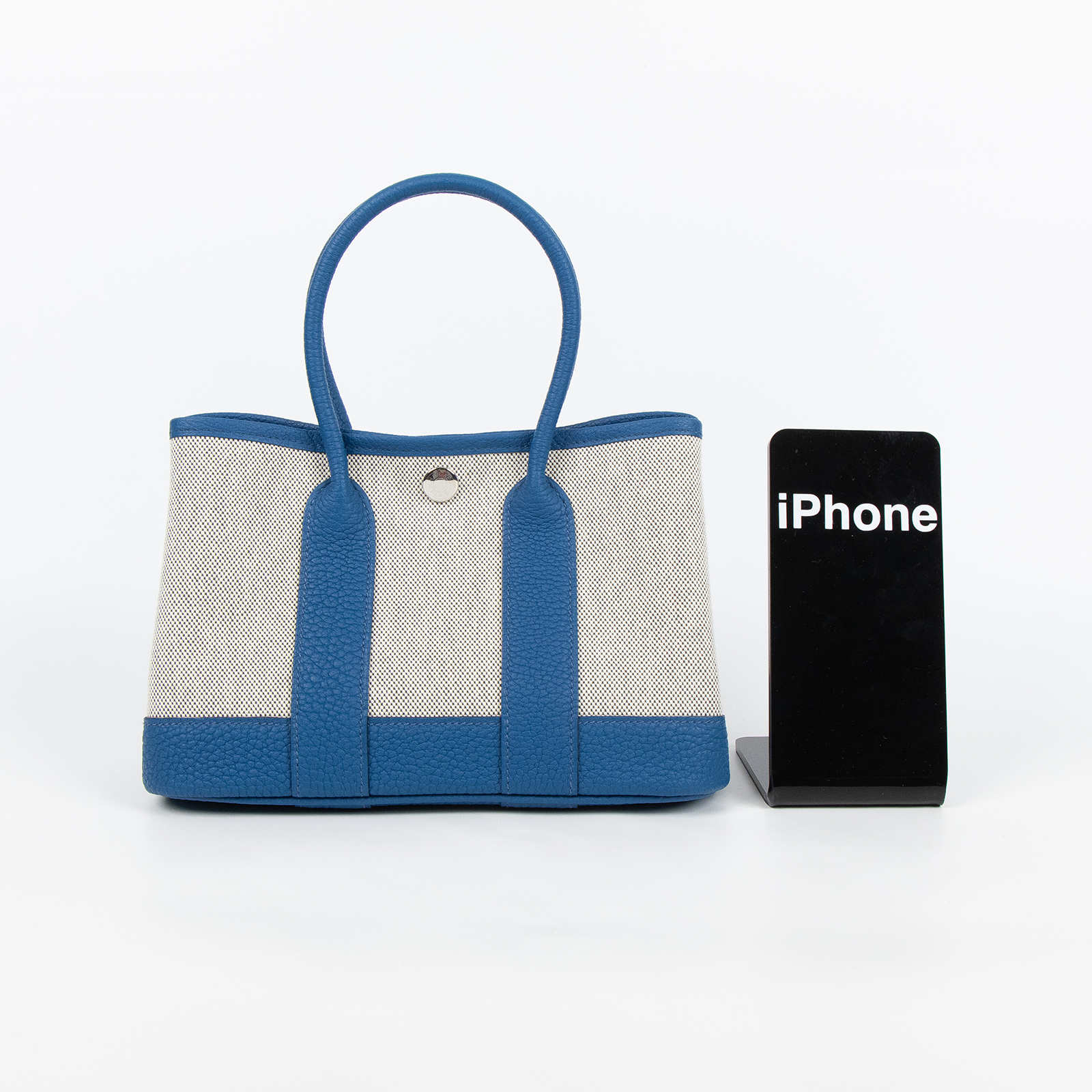 愛馬仕 Hermes Garden Party 花園派對包 23 GP23 K刻 藍帆布GP23 原廠盒子/防塵袋