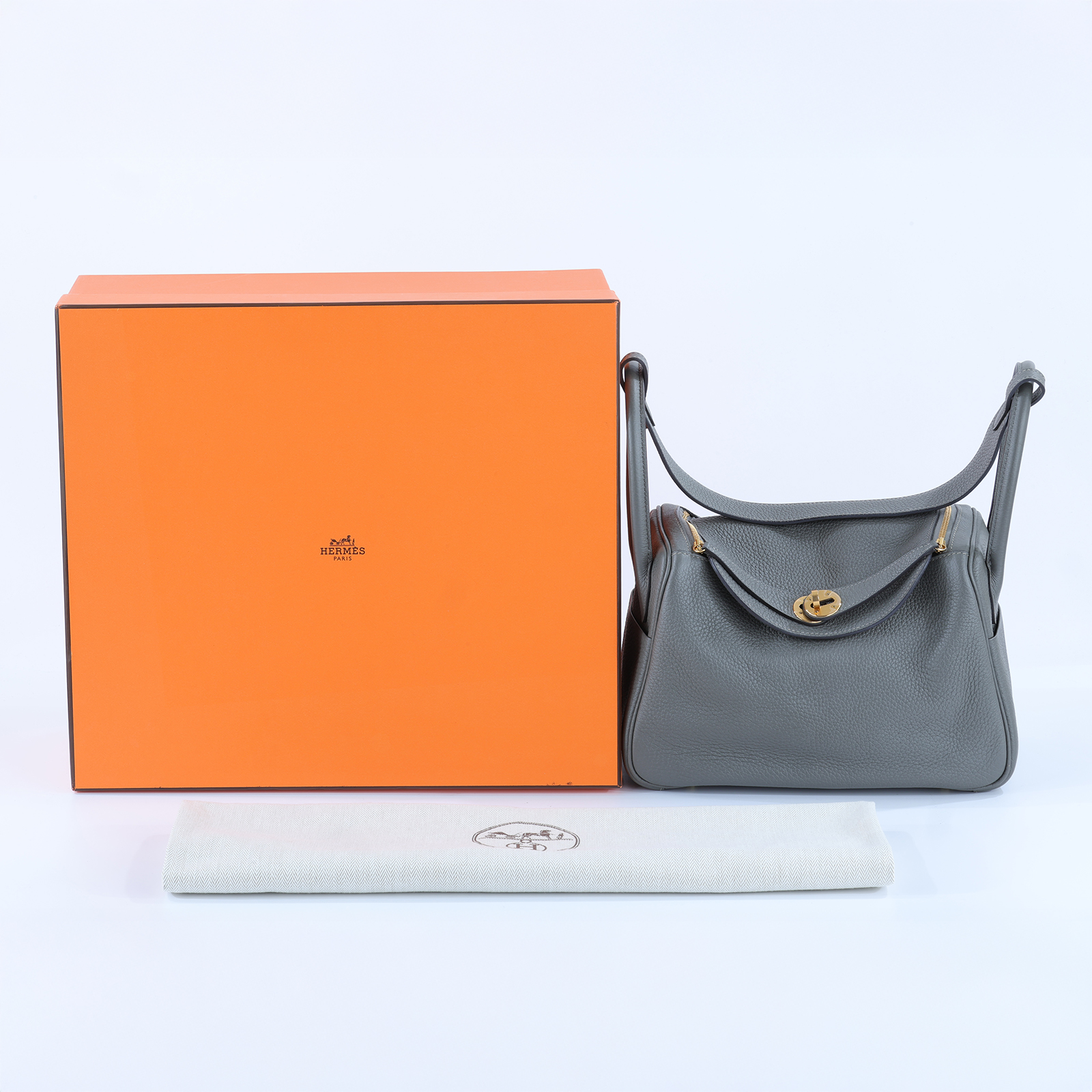 愛馬仕 Hermes Lindy 琳迪包 26 LD26 U刻 灰LINDY 26 原廠盒子/防塵袋