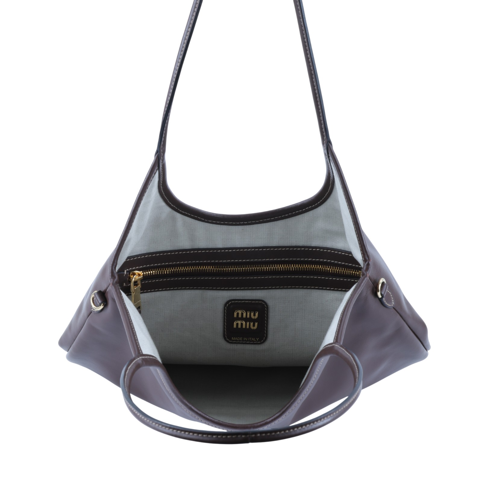 繆繆 MIU MIU Ivy 皮革手袋 標準 5BG231_ACRW 深咖IVY托特包 防塵袋