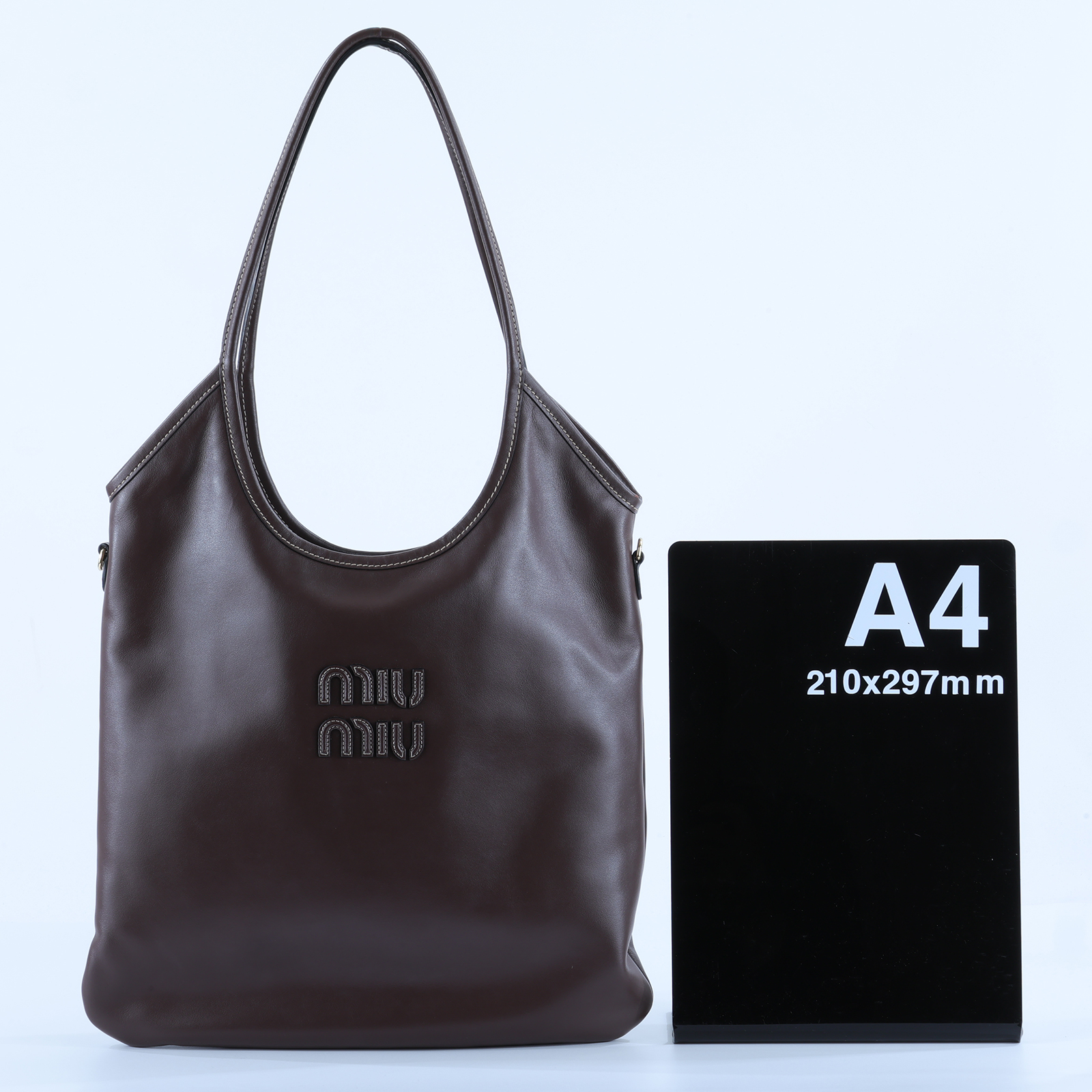 繆繆 MIU MIU Ivy 皮革手袋 標準 5BG231_ACRW 深咖IVY托特包 防塵袋