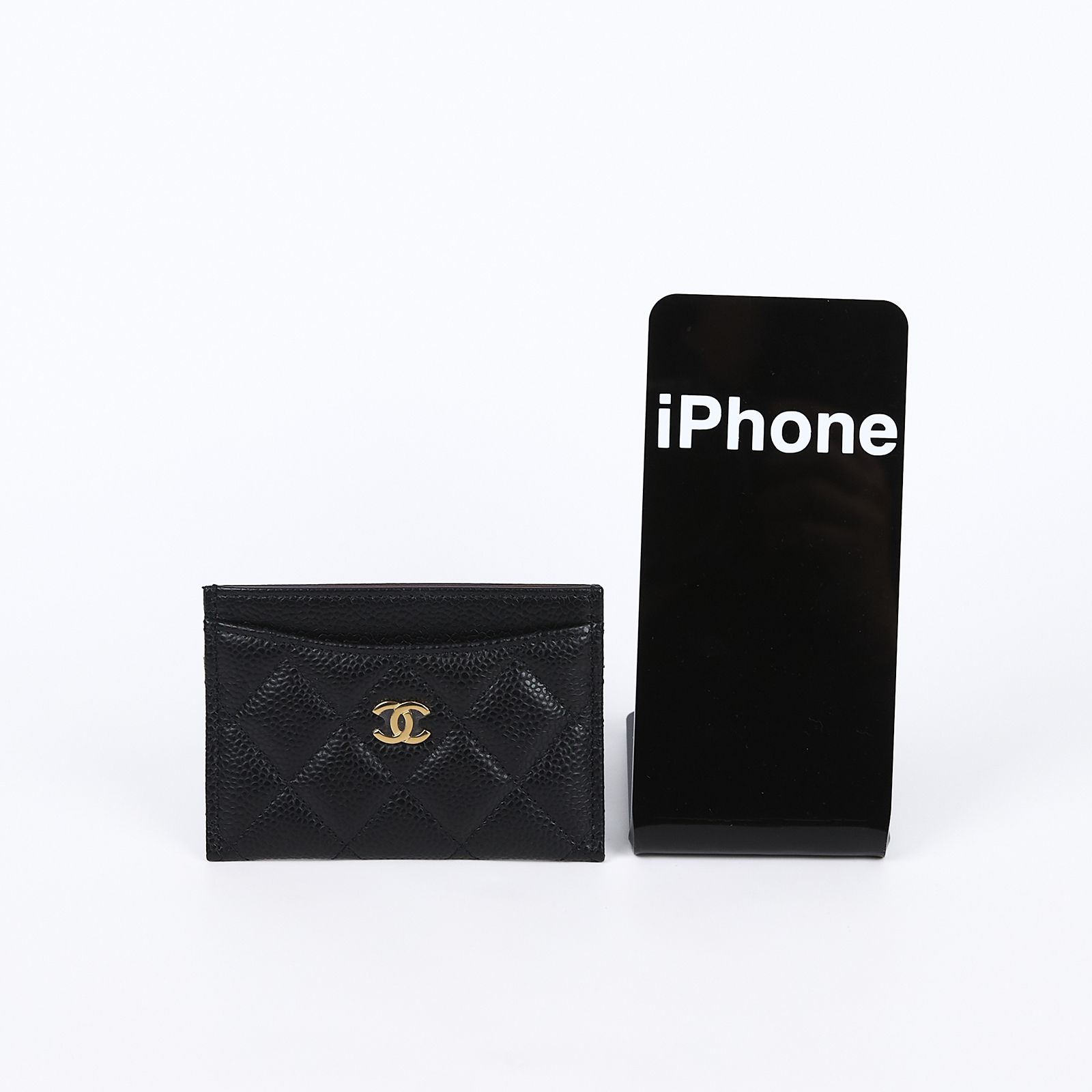 香奈兒 CHANEL CC LOGO 經典卡片夾 AP0213 晶片款 黑荔枝卡夾 防塵袋/原廠盒子