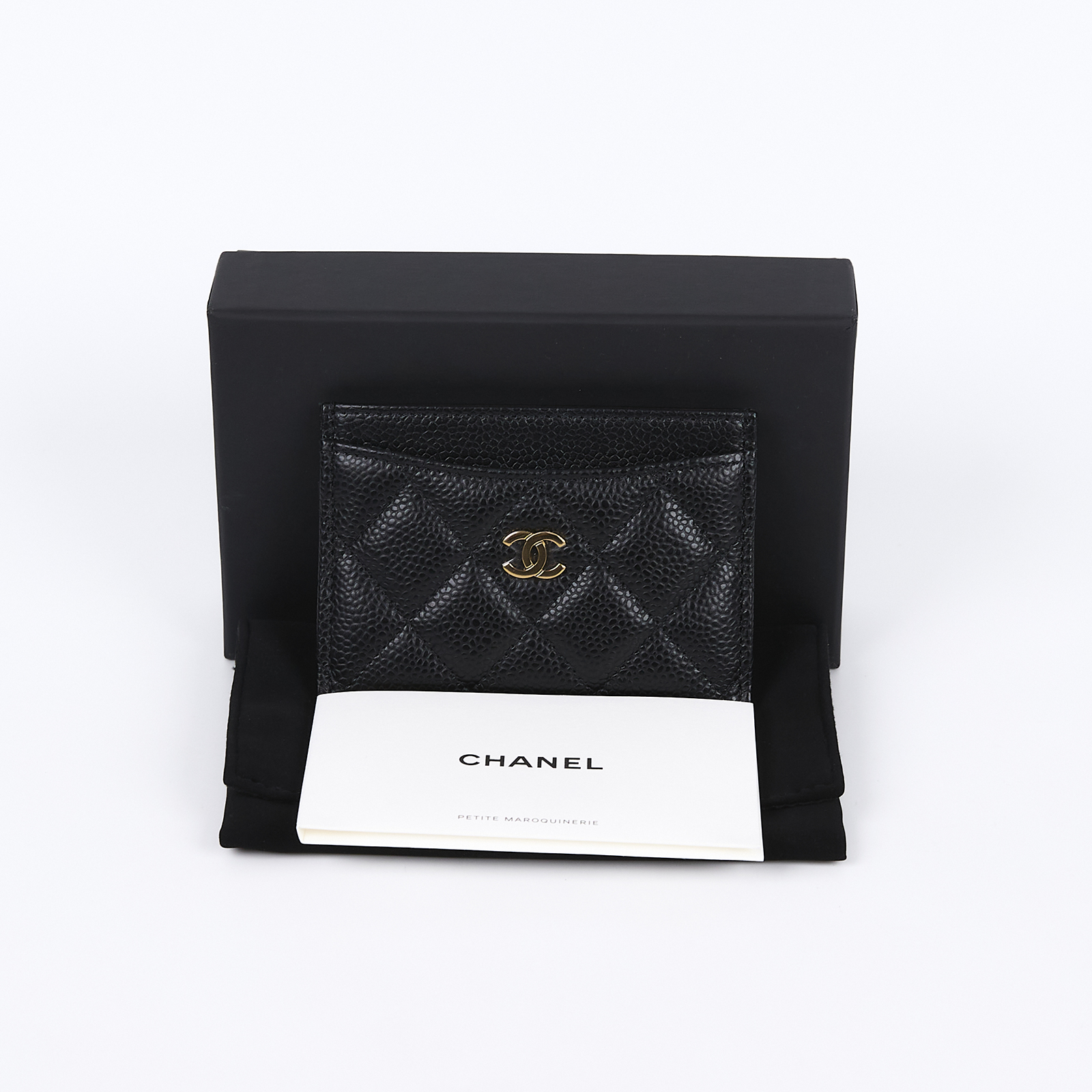 香奈兒 CHANEL CC LOGO 經典卡片夾 AP0213 晶片款 黑荔枝卡夾 防塵袋/原廠盒子