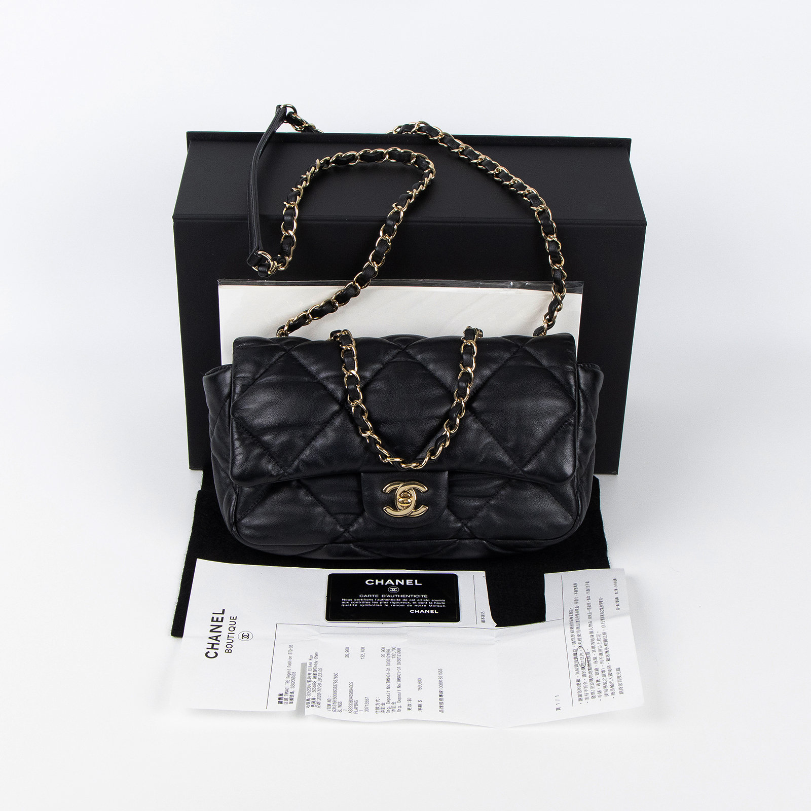香奈兒 CHANEL 19 菱格紋 口蓋包 AS2233 B04398 30開 黑牛菱格紋泡泡包 原廠盒子/保證卡/購買證明