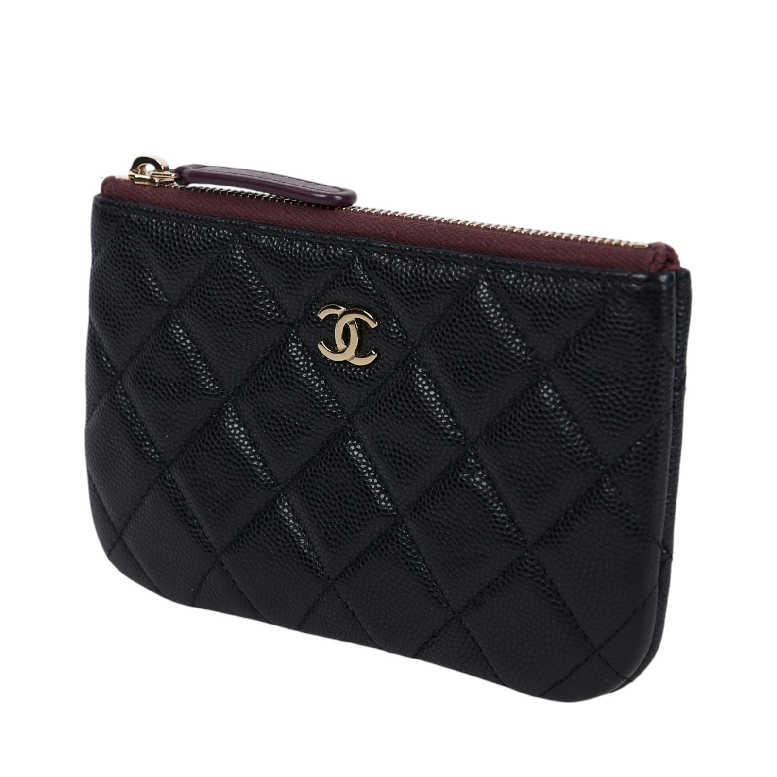 香奈兒 CHANEL 經典 拉鍊 隨身包 小型 AP4020 晶片款 黑金荔枝一字拉 原廠盒子/防塵袋