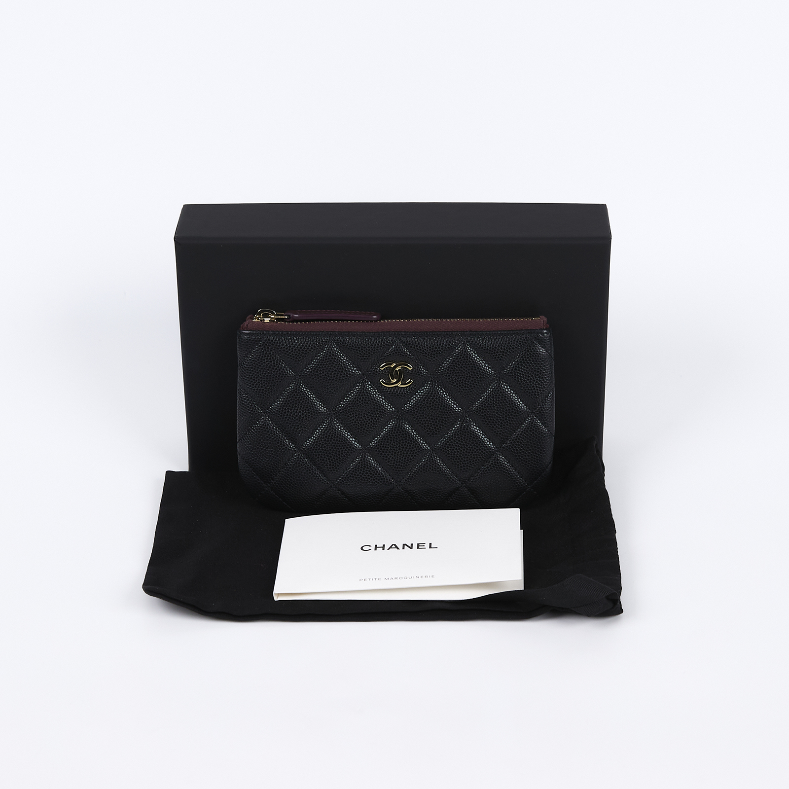 香奈兒 CHANEL 經典 拉鍊 隨身包 小型 AP4020 晶片款 黑金荔枝一字拉 原廠盒子/防塵袋