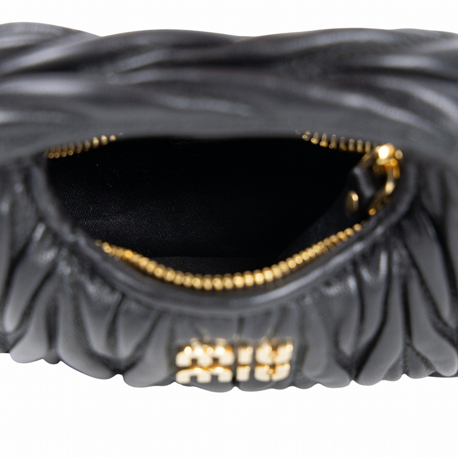 繆繆 MIU MIU Wander Hobo包 5NR019_2FPP 黑抓皺半月形手袋 原廠盒子/防塵袋