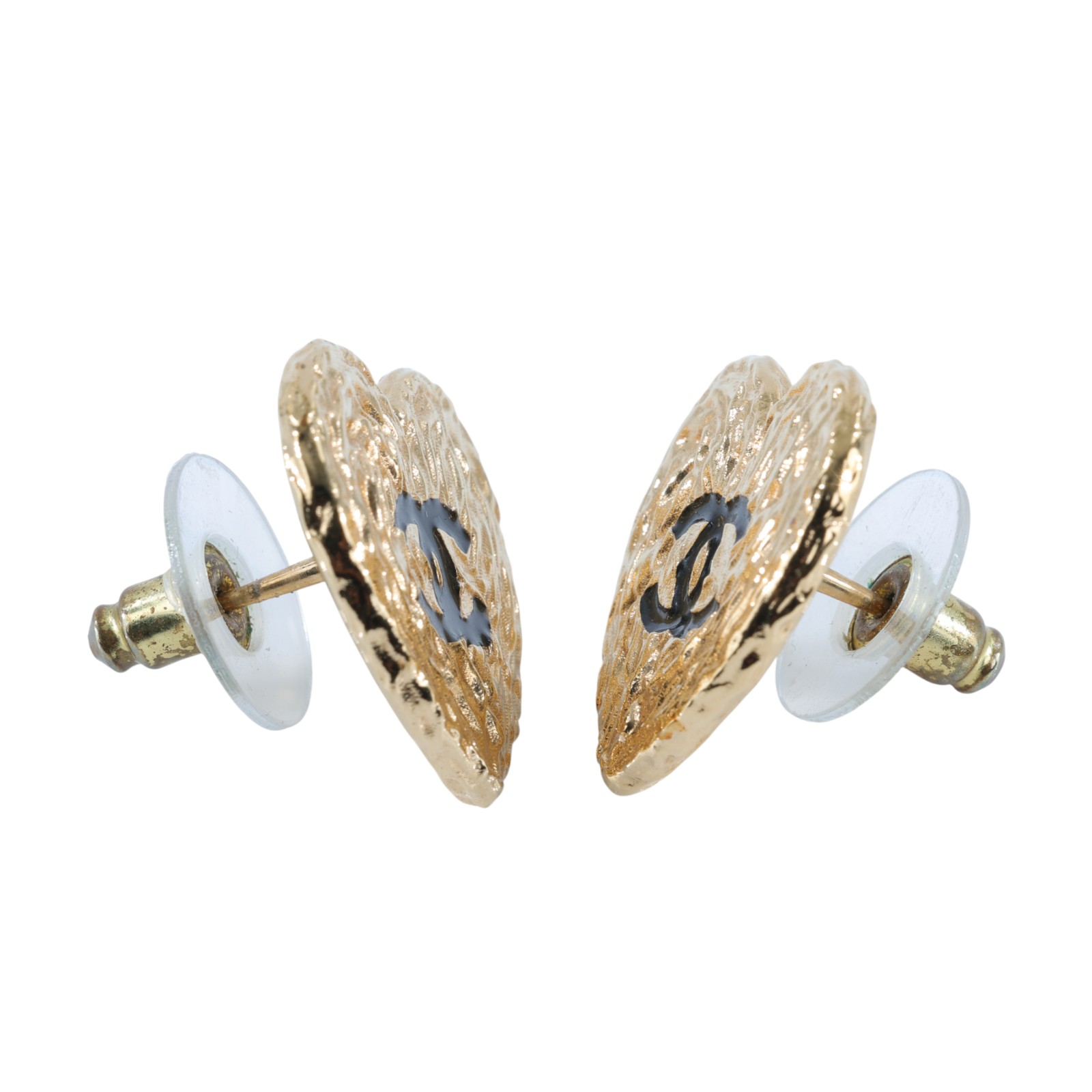 香奈兒 CHANEL CC 耳環 B24/P 金愛心耳環 原廠盒子