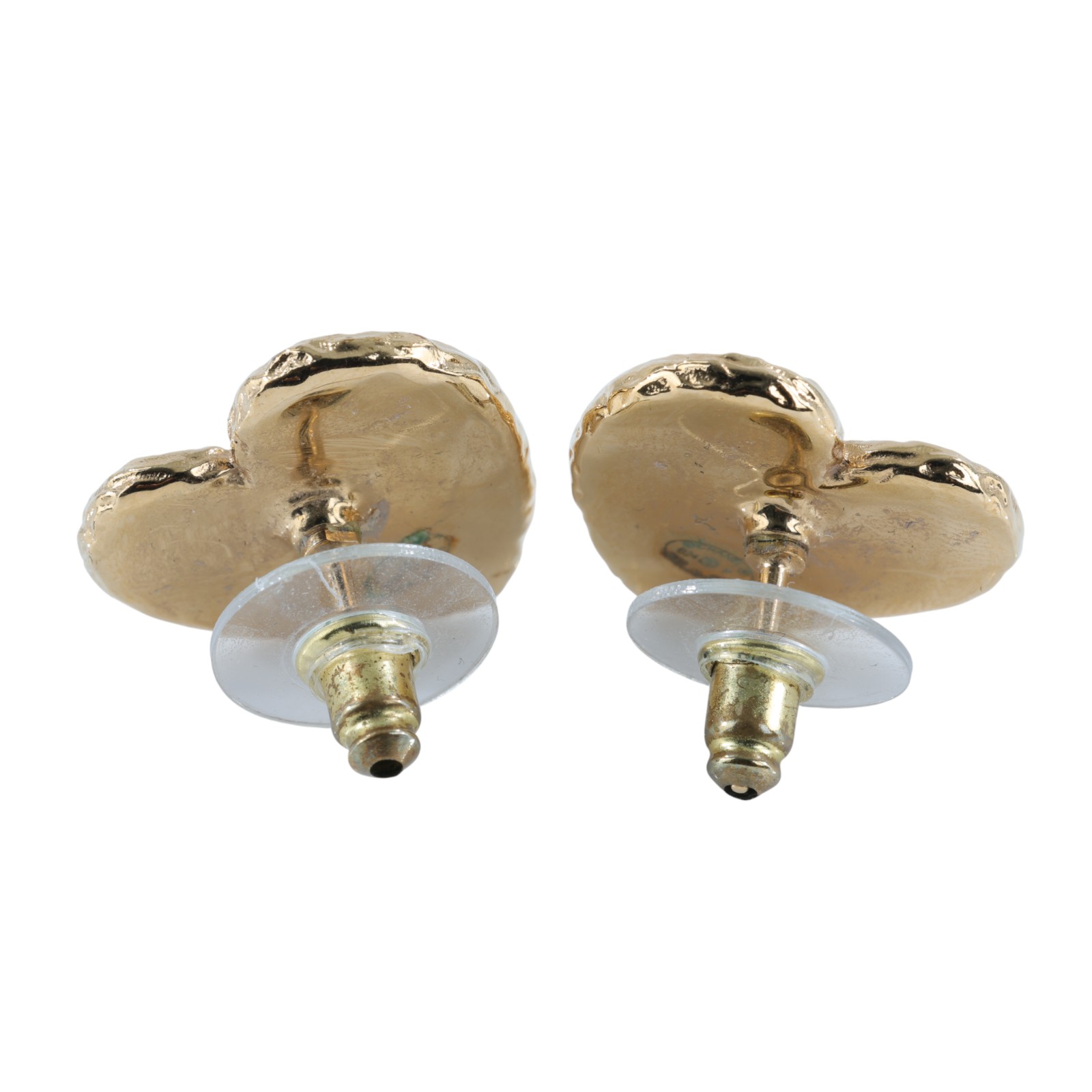 香奈兒 CHANEL CC 耳環 B24/P 金愛心耳環 原廠盒子