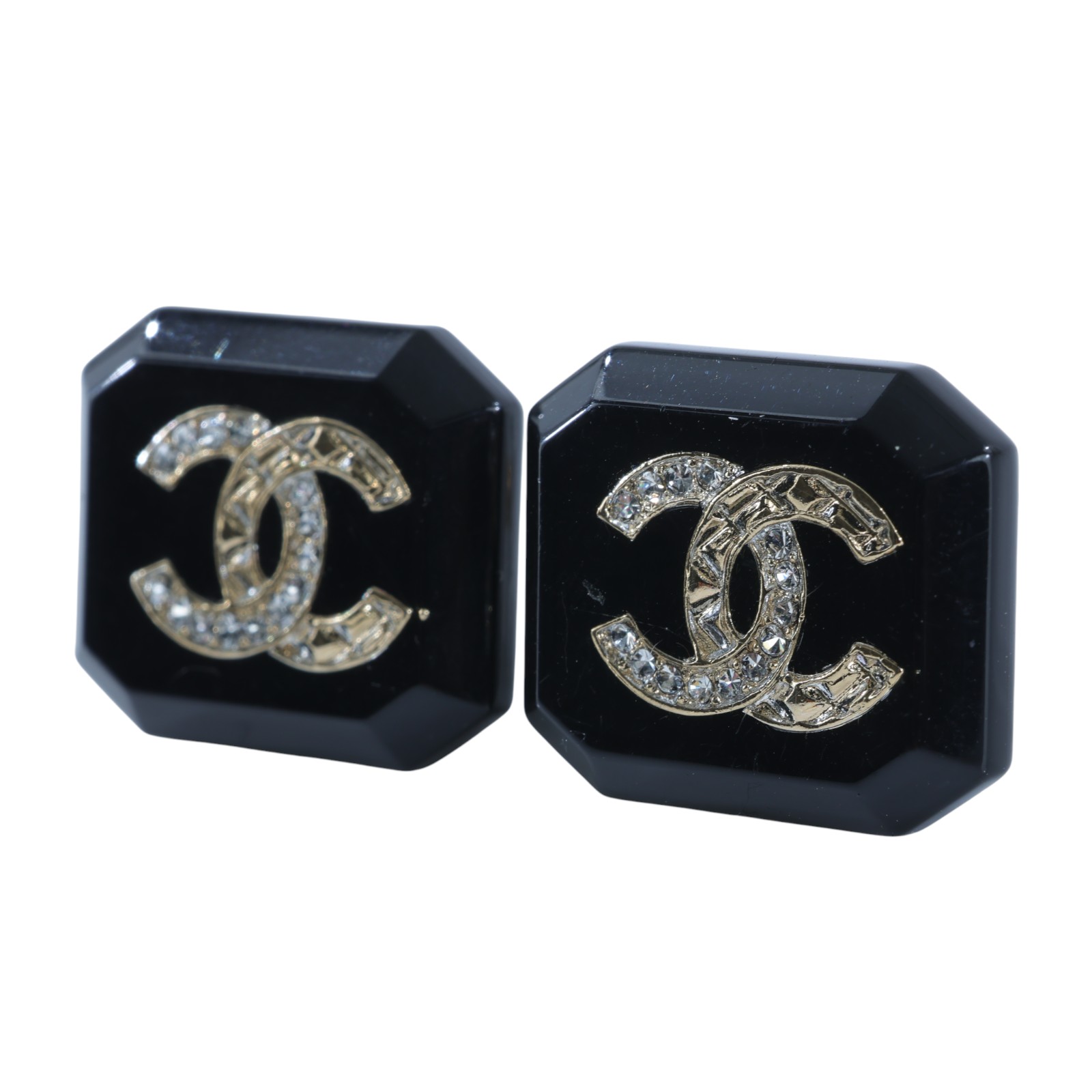 香奈兒 CHANEL CC 八角 耳環 B23/A 方框壓克力雙C耳環 原廠盒子