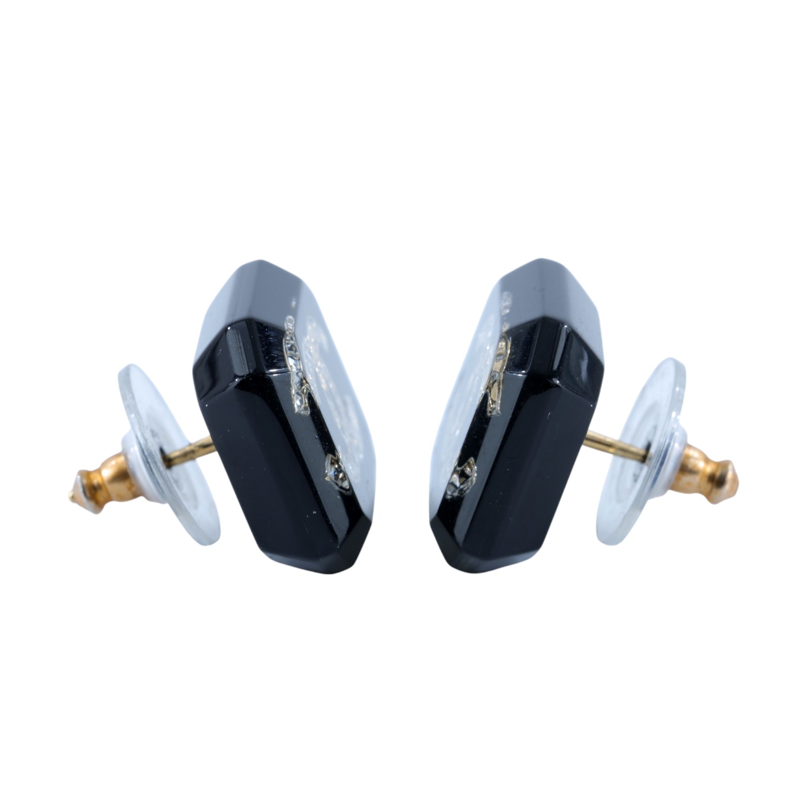 香奈兒 CHANEL CC 八角 耳環 B23/A 方框壓克力雙C耳環 原廠盒子