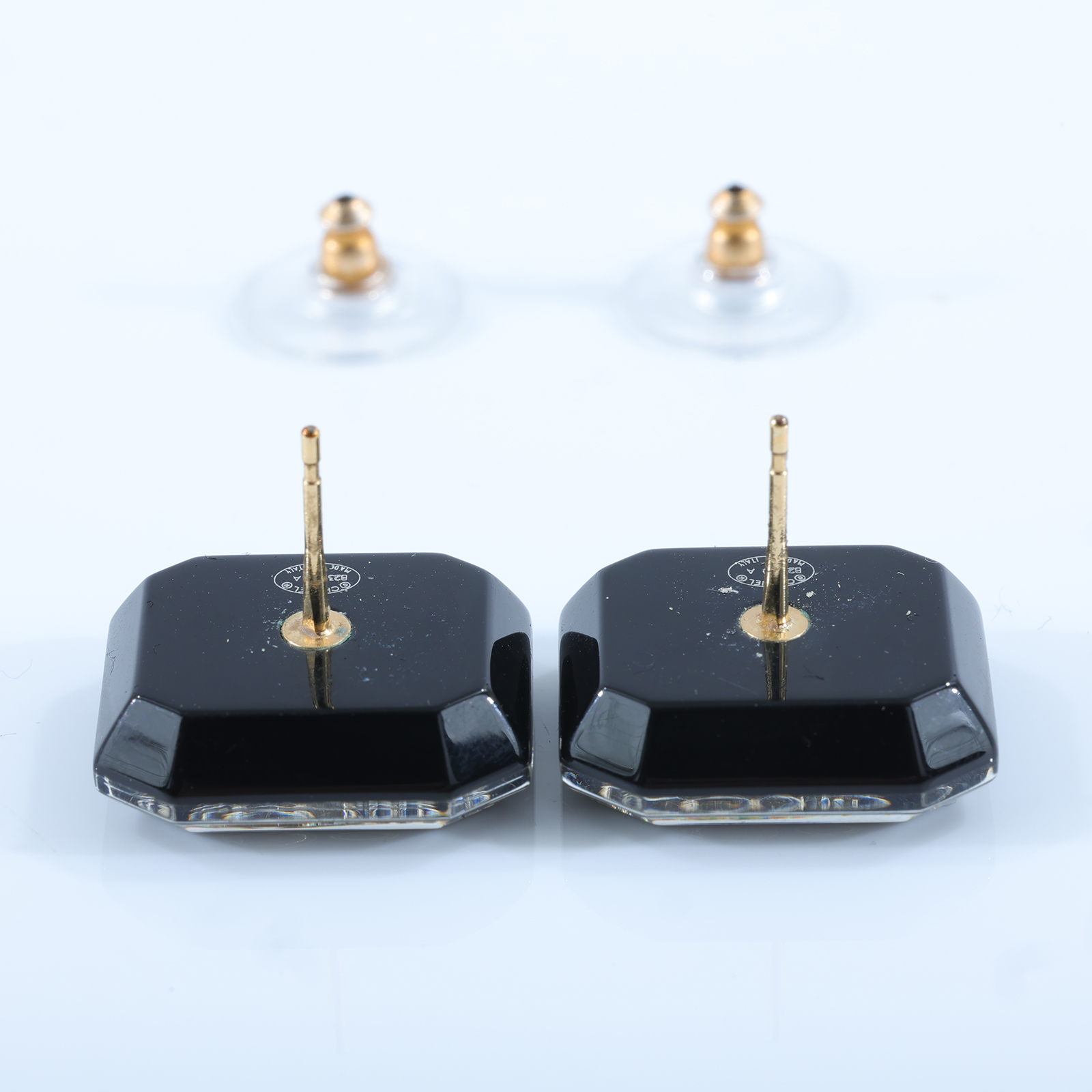 香奈兒 CHANEL CC 八角 耳環 B23/A 方框壓克力雙C耳環 原廠盒子