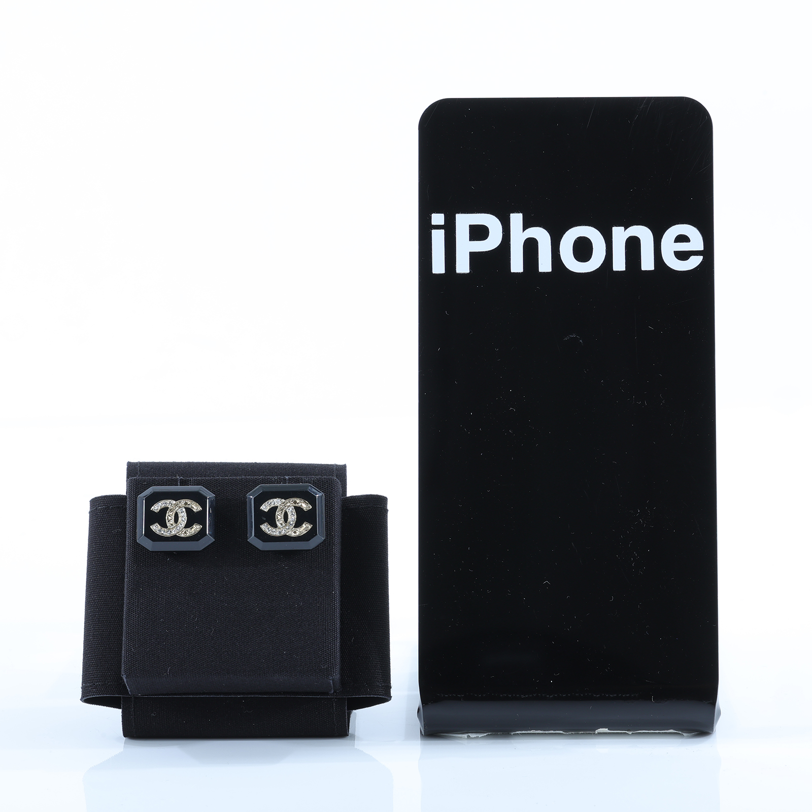 香奈兒 CHANEL CC 八角 耳環 B23/A 方框壓克力雙C耳環 原廠盒子