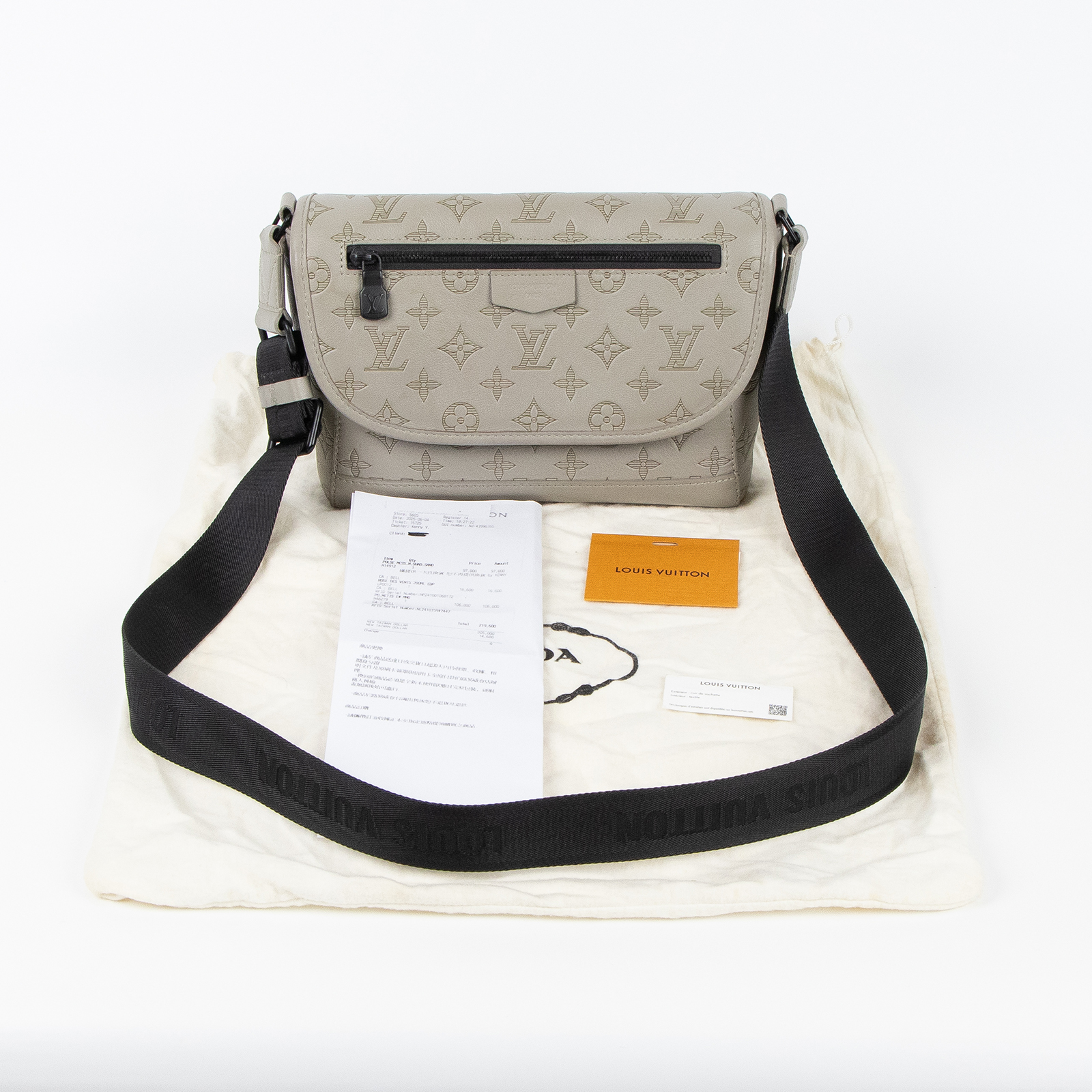 路易威登 LOUIS VUITTON Pulse Messenger 郵差包 斜背包 M14912 晶片款 褐色Pulse Messenger 購買證明影本