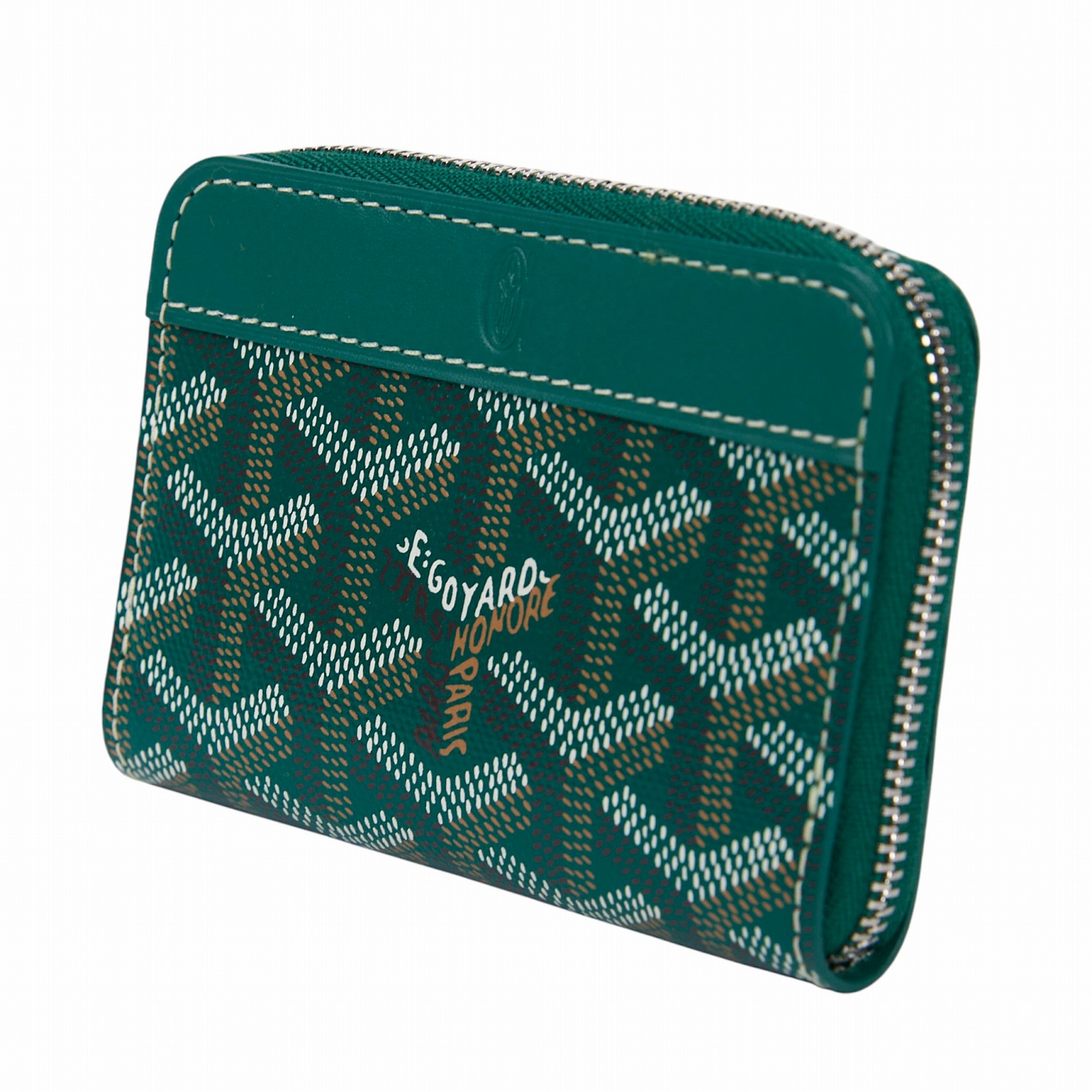 高雅德 GOYARD Matignon Mini Wallet 錢包 拉鍊 短夾 MATIGNMINTY 綠拉鍊零錢包 原廠盒子/購買證明