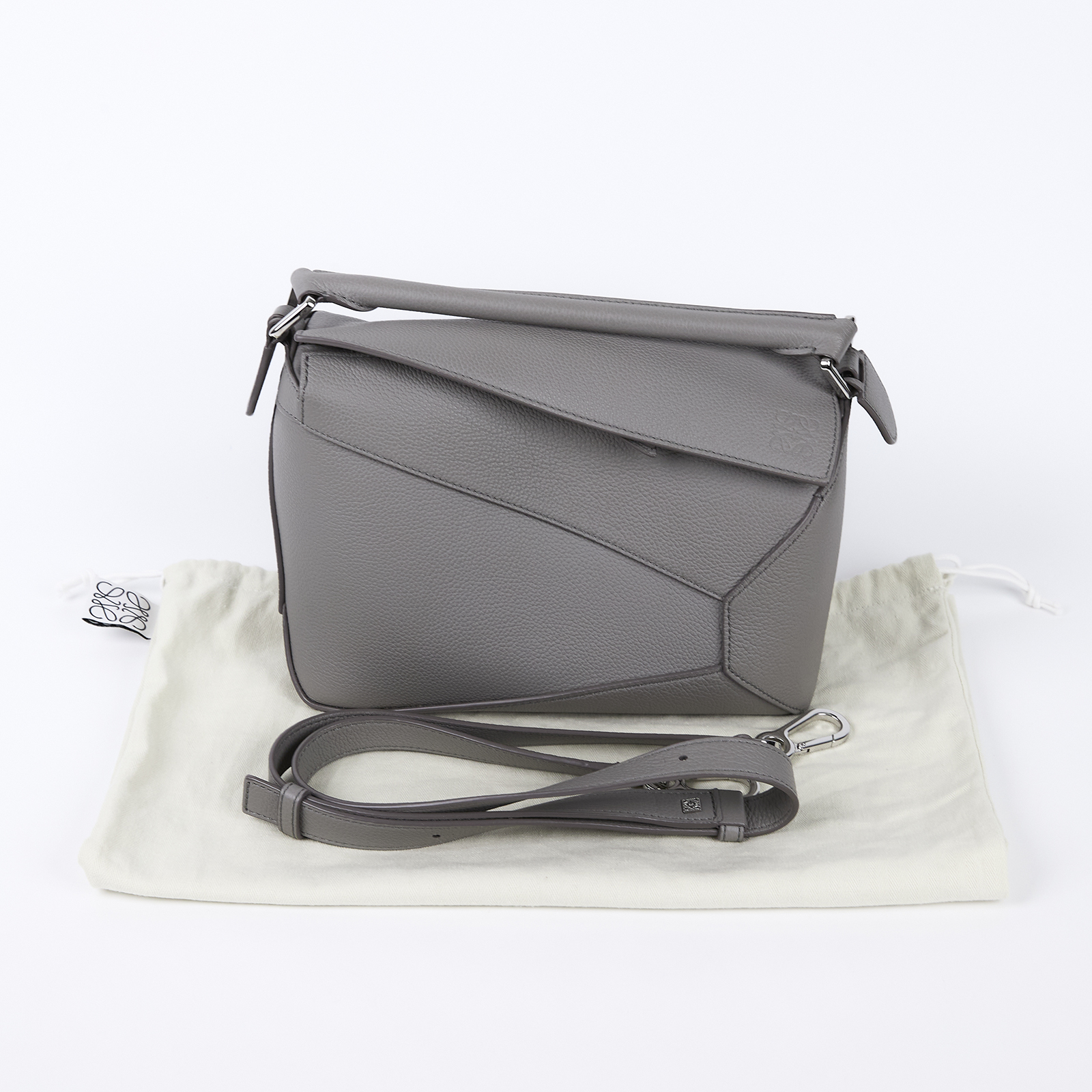 羅意威 LOEWE Small Puzzle bag 肩背 斜背包 A510P60X30 灰PUZZLE小號新款 防塵袋