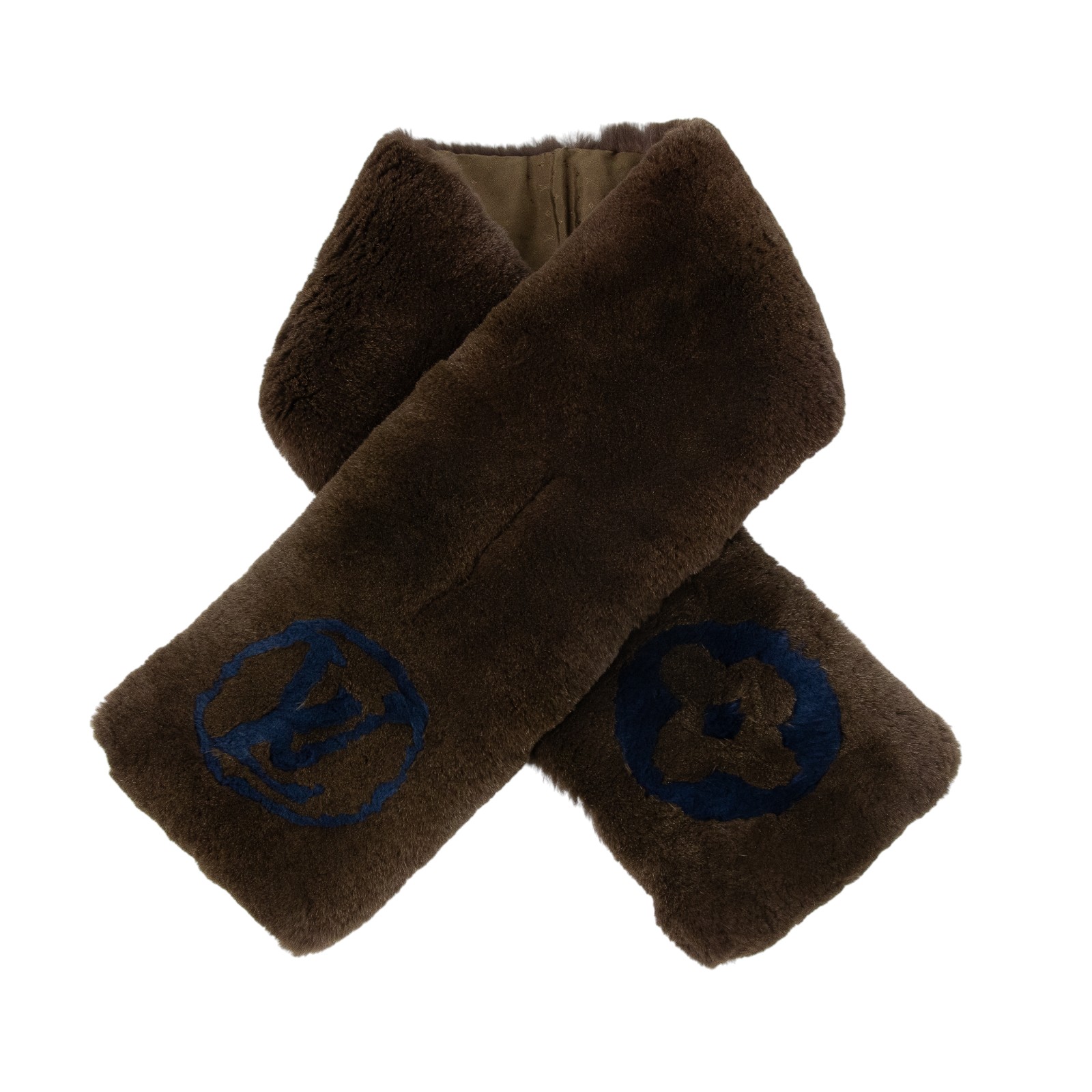 路易威登 LOUIS VUITTON Echarpe Bystamp Rex 披肩 圍巾 M75757 深咖兔毛圍巾 防塵袋