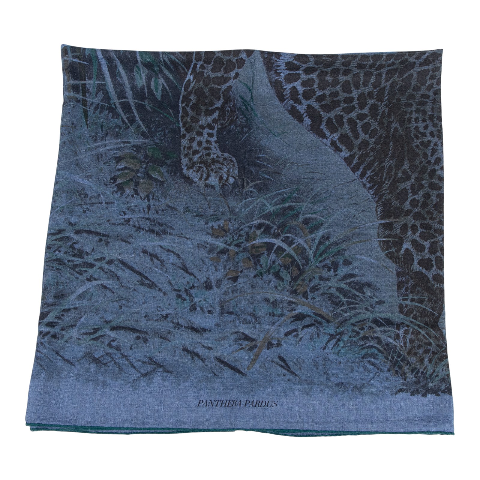 愛馬仕 Hermes Twilly 絲巾 140   藍豹喀什米爾圍巾 原廠盒子