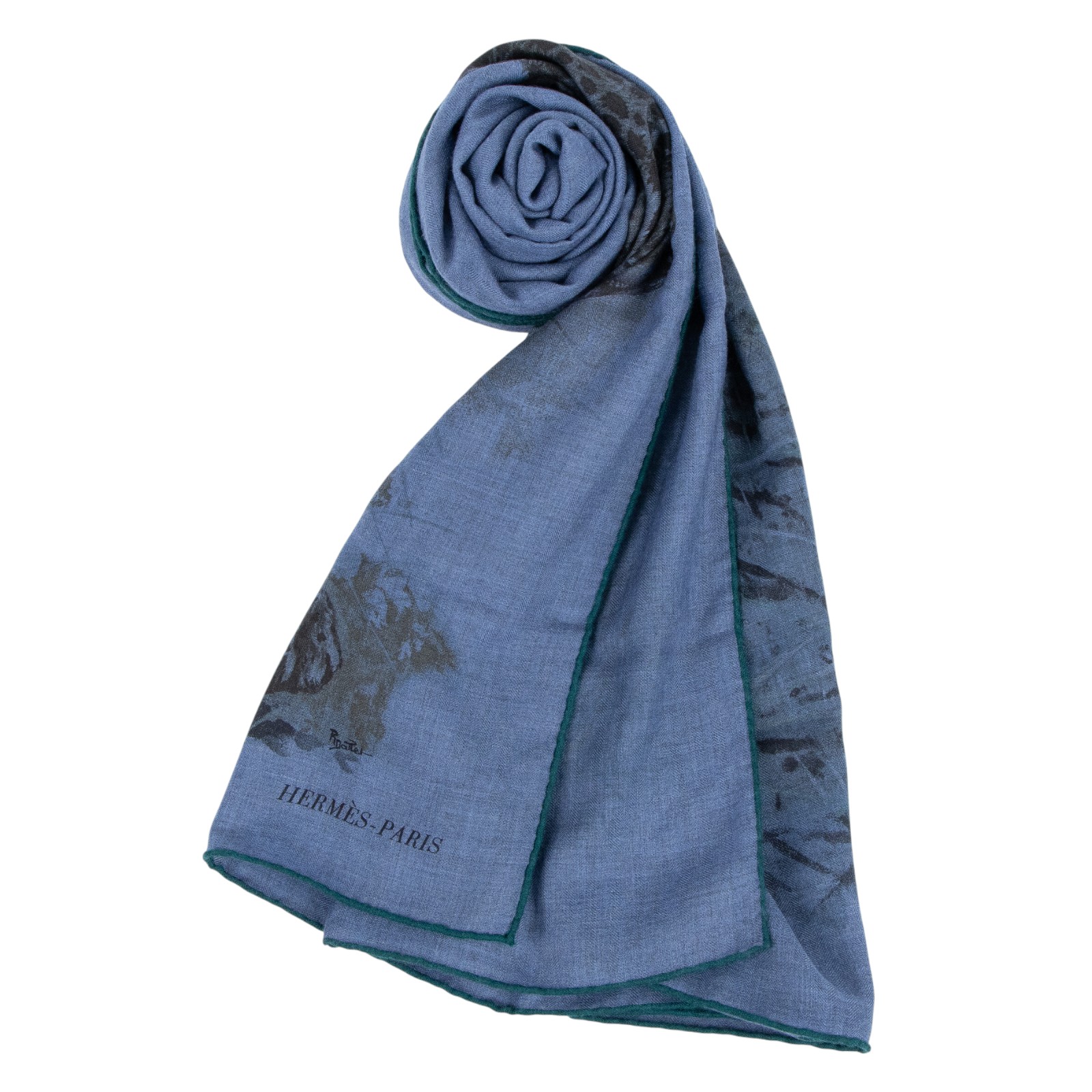 愛馬仕 Hermes Twilly 絲巾 140   藍豹喀什米爾圍巾 原廠盒子