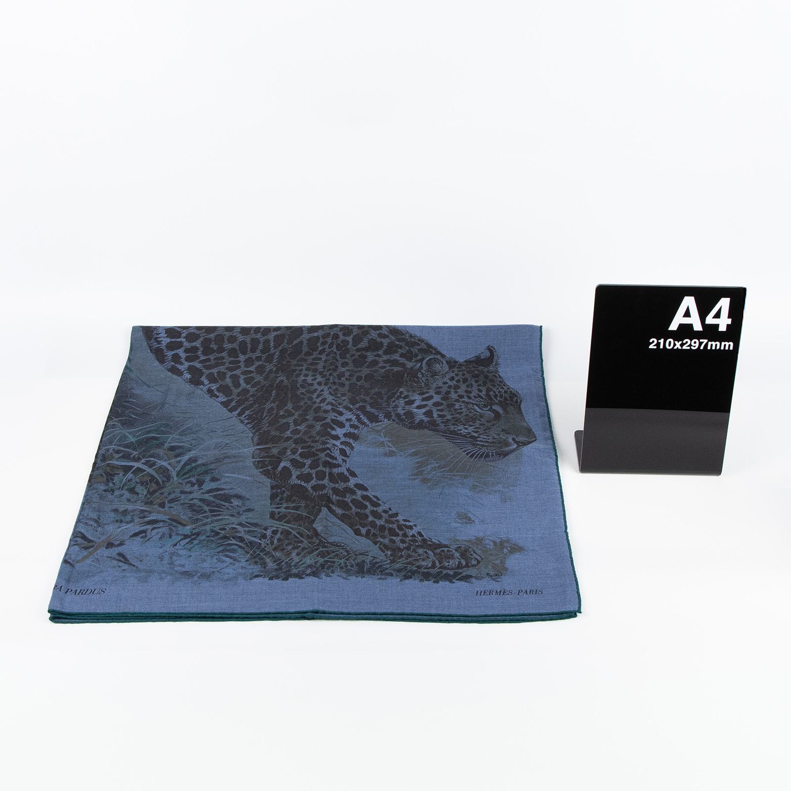 愛馬仕 Hermes Twilly 絲巾 140   藍豹喀什米爾圍巾 原廠盒子