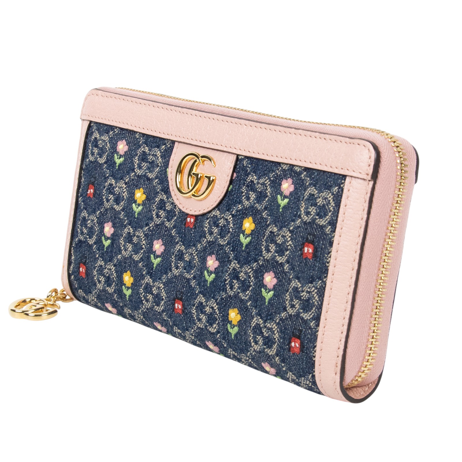古馳 GUCCI GG Marmont 長夾 錢包 523154 2KQRJ 單寧粉邊Ophidia長夾 原廠盒子/防塵袋