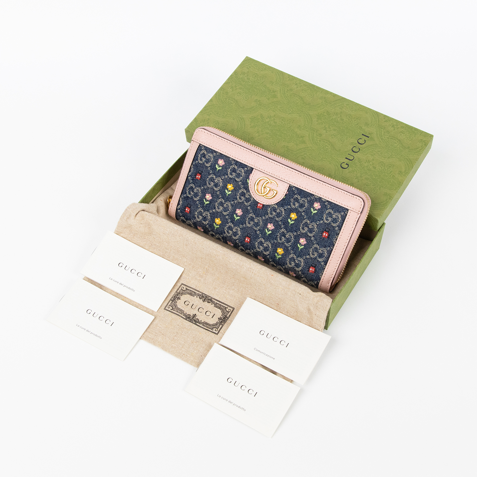 古馳 GUCCI GG Marmont 長夾 錢包 523154 2KQRJ 單寧粉邊Ophidia長夾 原廠盒子/防塵袋