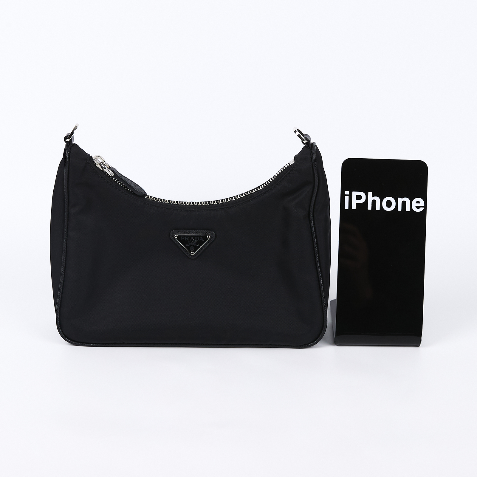 普拉達 PRADA Re-Edition 2005 Re-Nylon 手袋 1BH204_R064 黑銀三合一尼龍肩背包 無附屬品