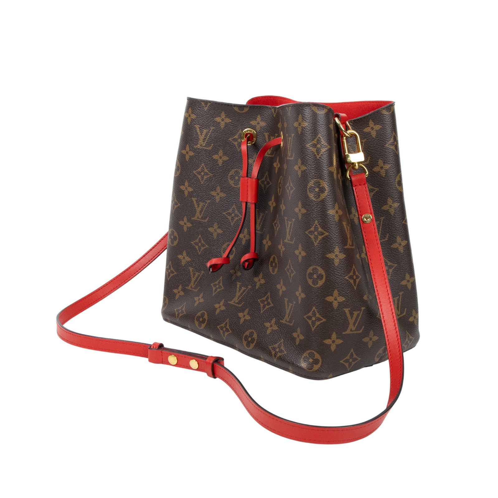 路易威登 LOUIS VUITTON NéoNoé MM 經典帆布 肩背 水桶包 紅色 M44021 紅NEO NOE水桶包 無附屬品