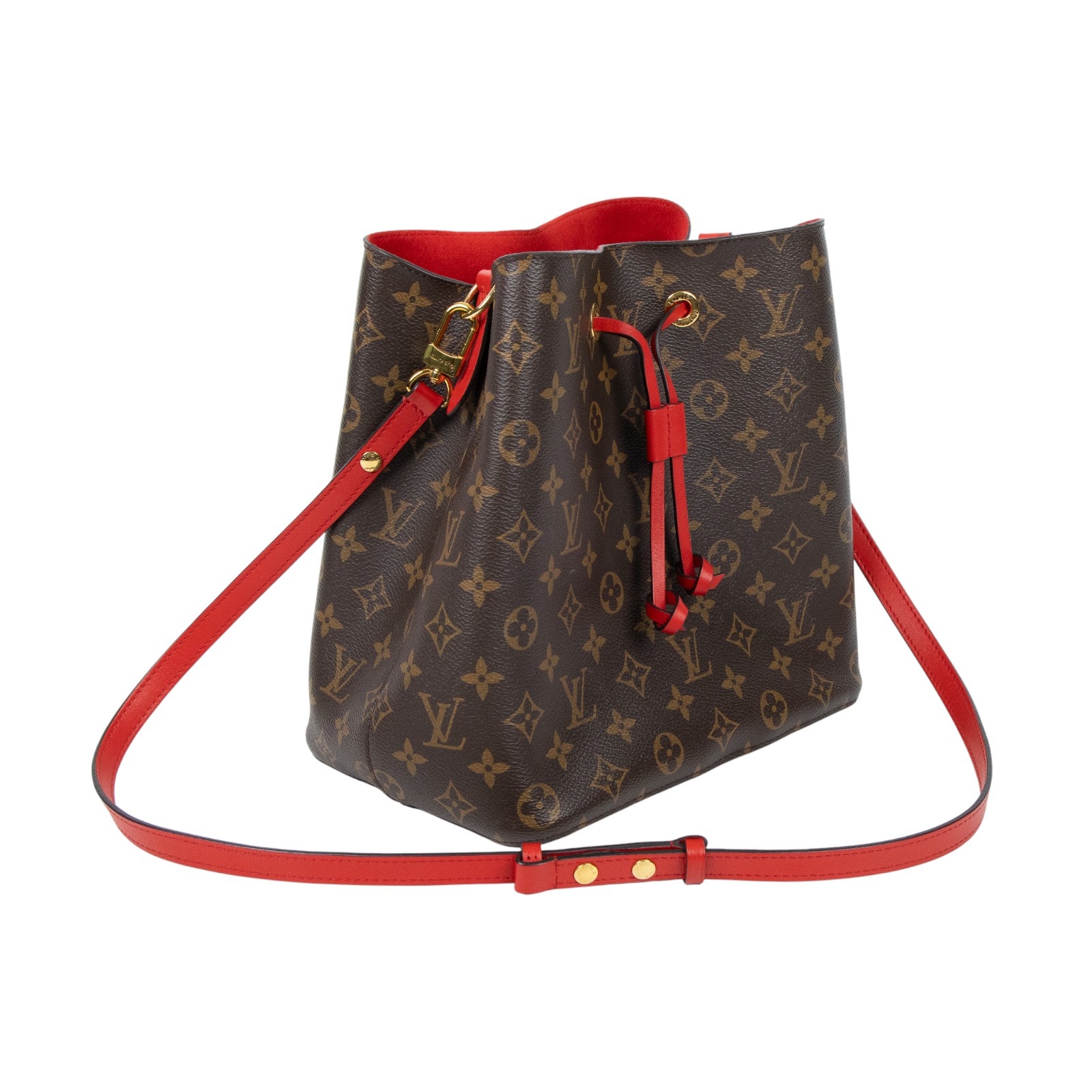 路易威登 LOUIS VUITTON NéoNoé MM 經典帆布 肩背 水桶包 紅色 M44021 紅NEO NOE水桶包 無附屬品