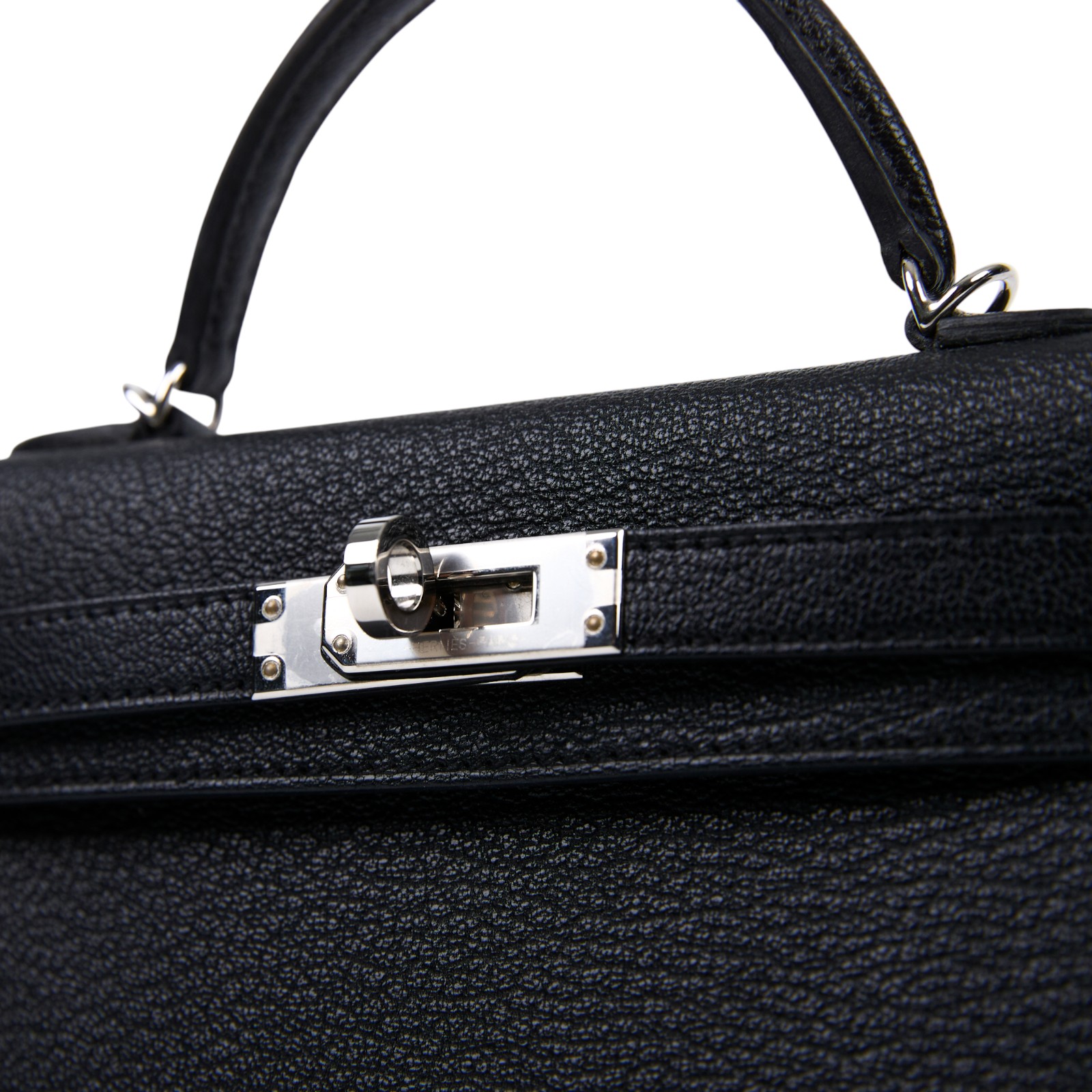 愛馬仕 Hermes Kelly Bag 凱莉包 mini 銀色五金 黑色 栗色 H079148CKCI /ALEZAN WHT159KH  防塵袋/原廠盒子/肩揹帶/購買證明