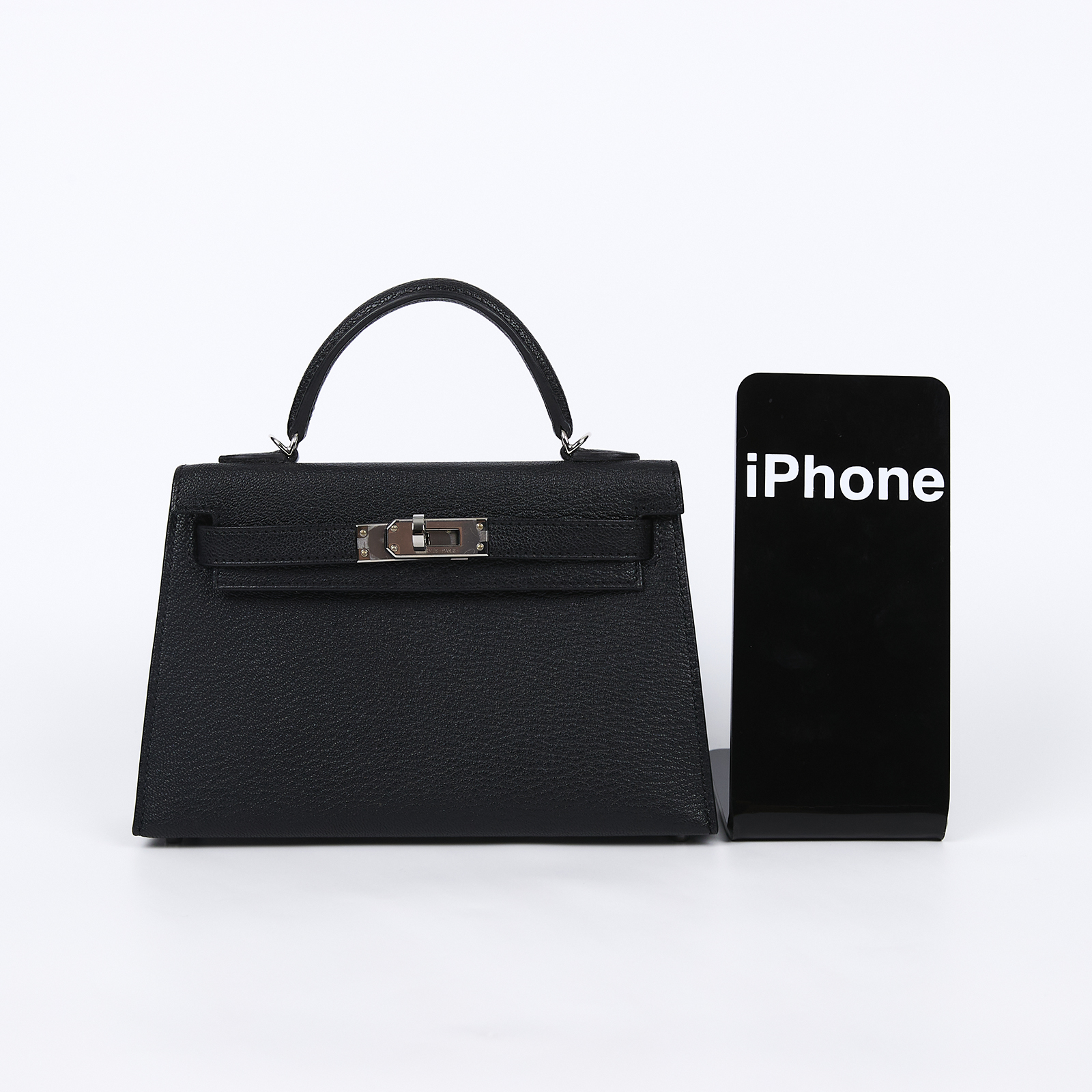 愛馬仕 Hermes Kelly Bag 凱莉包 mini 銀色五金 黑色 栗色 H079148CKCI /ALEZAN WHT159KH  防塵袋/原廠盒子/肩揹帶/購買證明