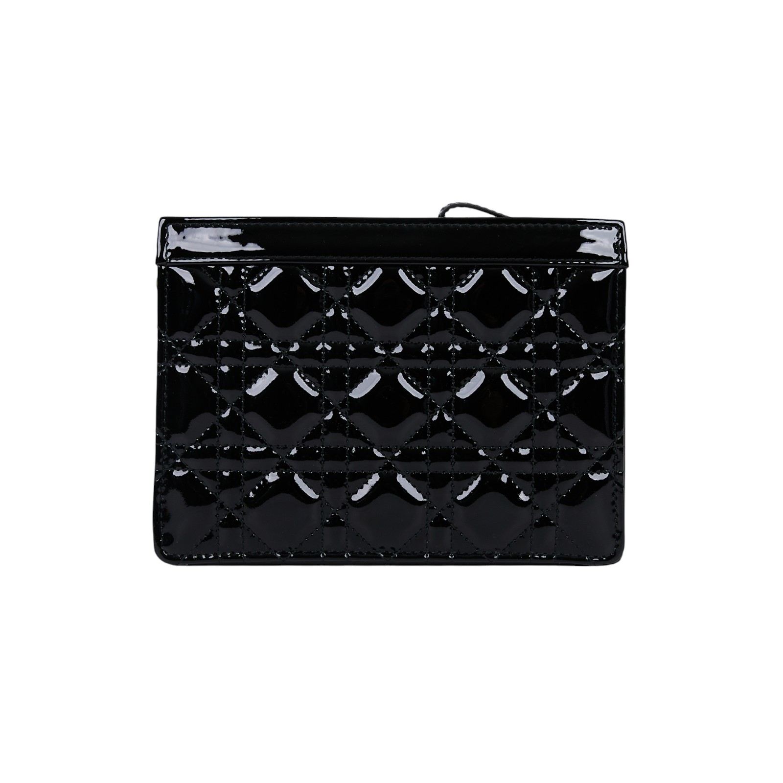 迪奧 CHRISTIAN DIOR Caro Pouch With Chain 拉鍊 鏈帶包 漆皮 S5106UWFQ 黑漆皮CARO POUCH 鍊包 防塵袋