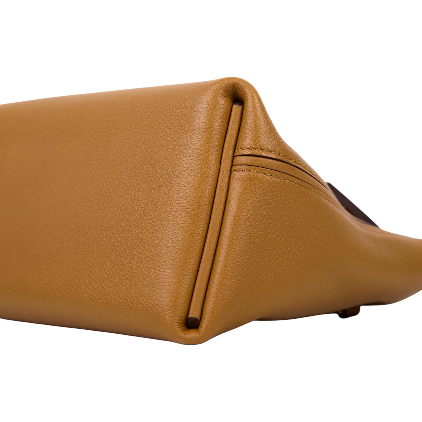 愛馬仕 Hermes 24/24 21 Mini 手提包 金色五金 焦糖色 牛仔藍 H082817CCAQ /B刻  原廠盒子/防塵袋/購買證明