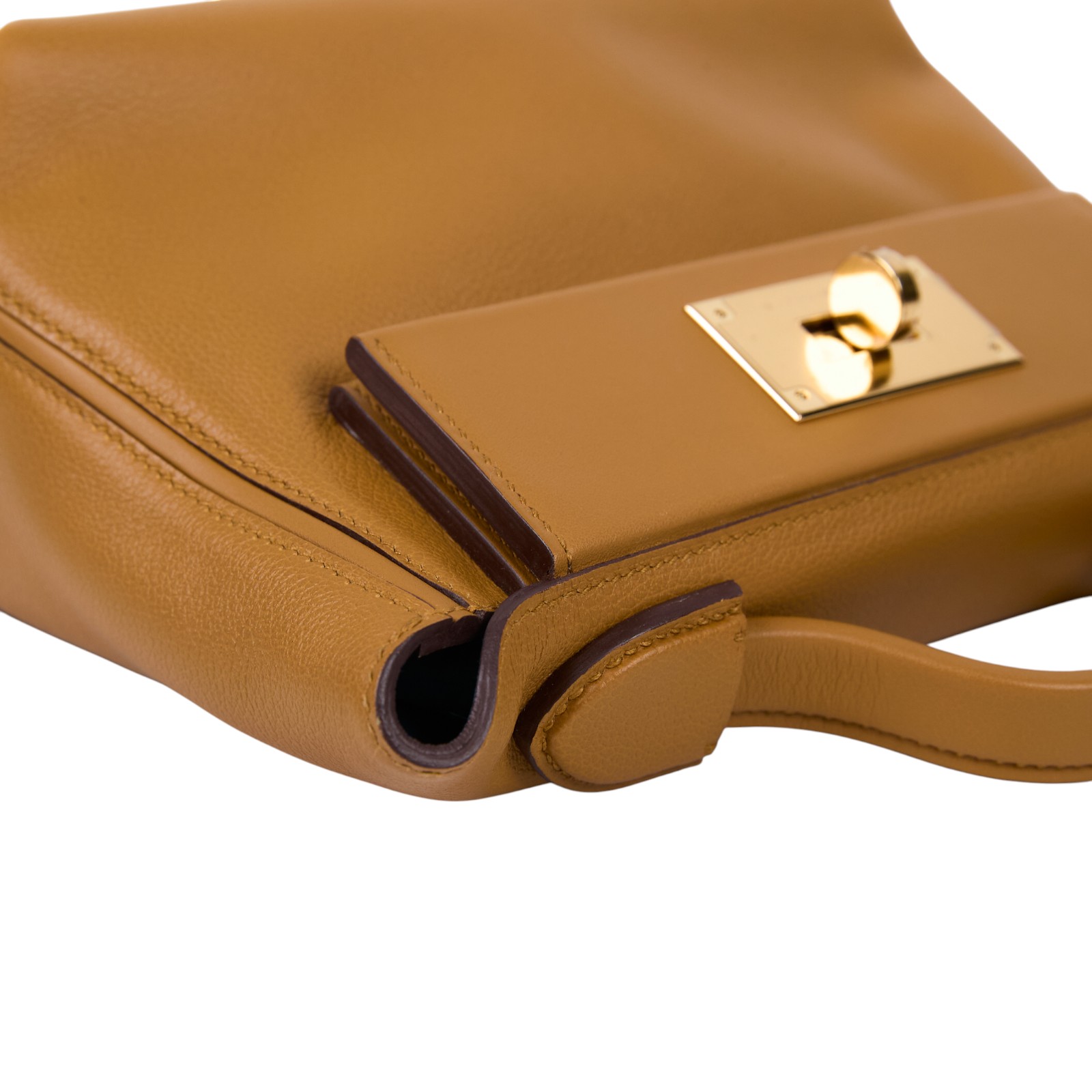 愛馬仕 Hermes 24/24 21 Mini 手提包 金色五金 焦糖色 牛仔藍 H082817CCAQ /B刻  原廠盒子/防塵袋/購買證明