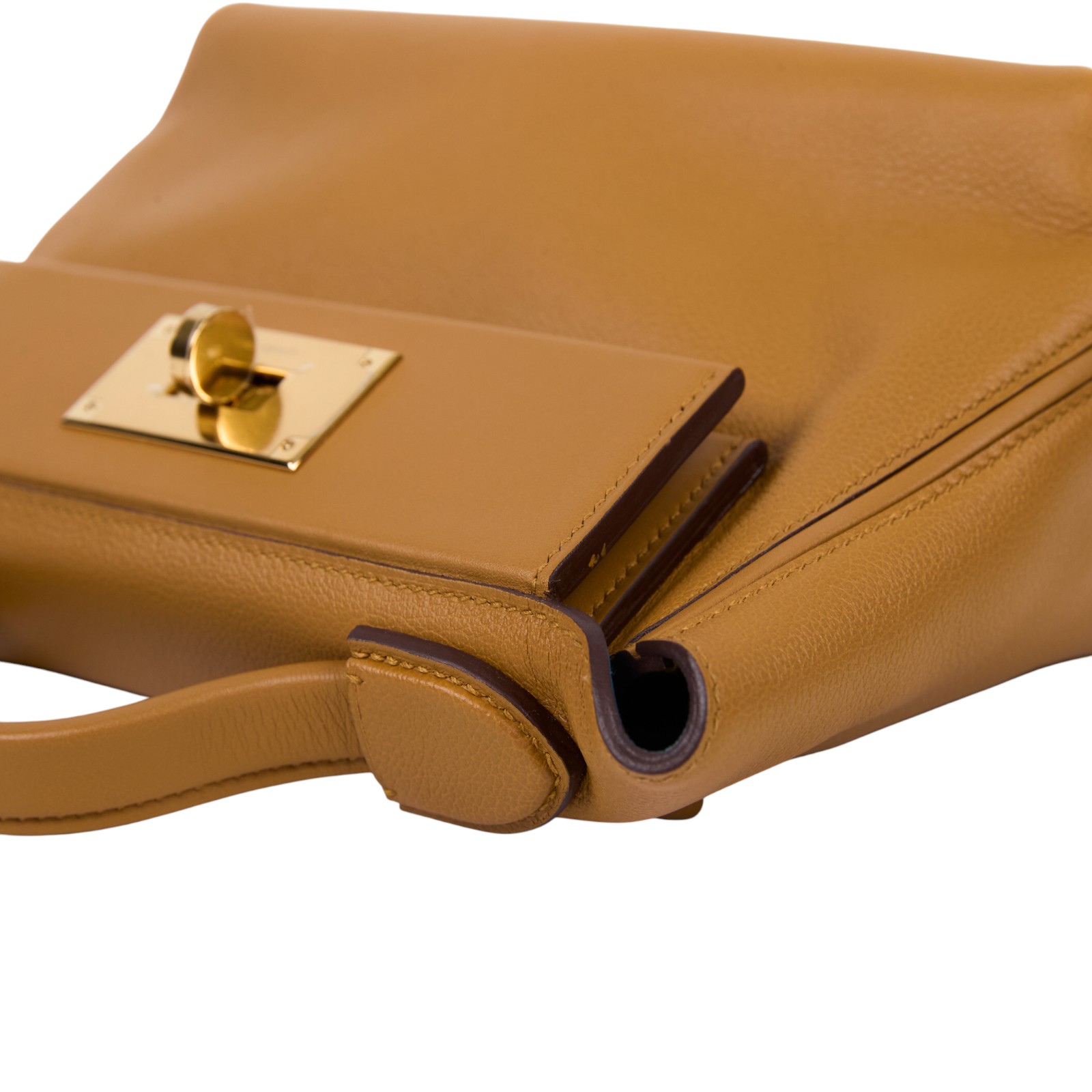 愛馬仕 Hermes 24/24 21 Mini 手提包 金色五金 焦糖色 牛仔藍 H082817CCAQ /B刻  原廠盒子/防塵袋/購買證明