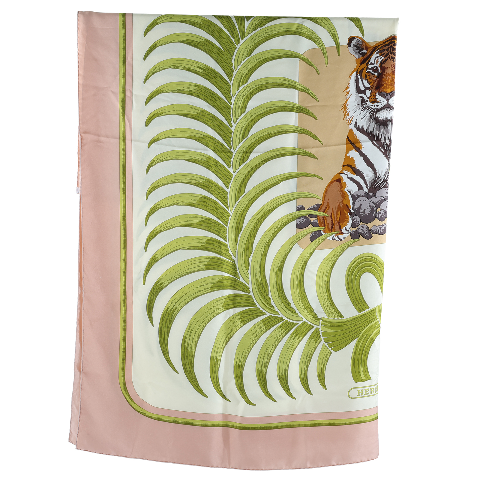 愛馬仕 Hermes Twilly 絲巾 120 TWILLYS120  白粉老虎絲巾 120CM 原廠盒子