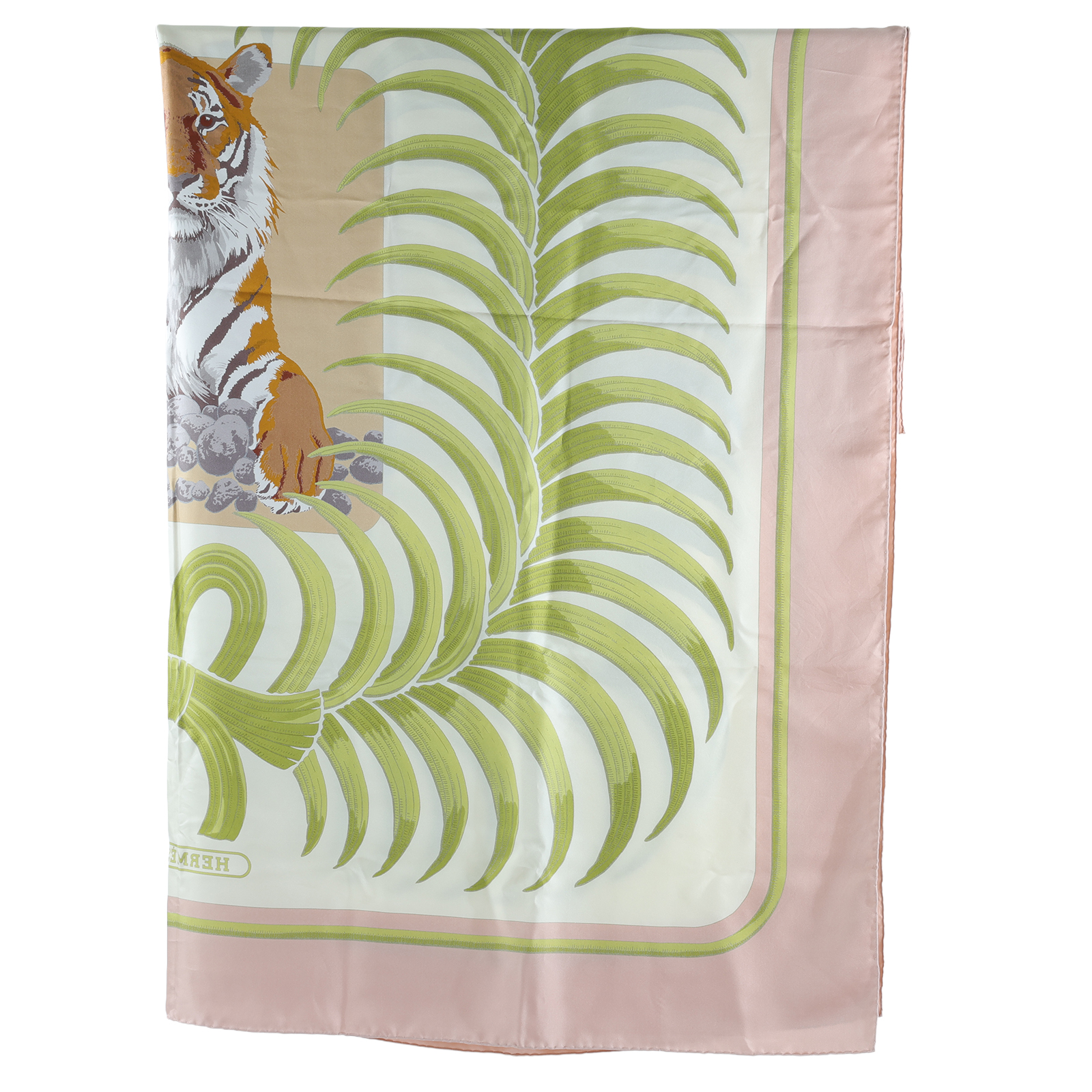 愛馬仕 Hermes Twilly 絲巾 120 TWILLYS120  白粉老虎絲巾 120CM 原廠盒子