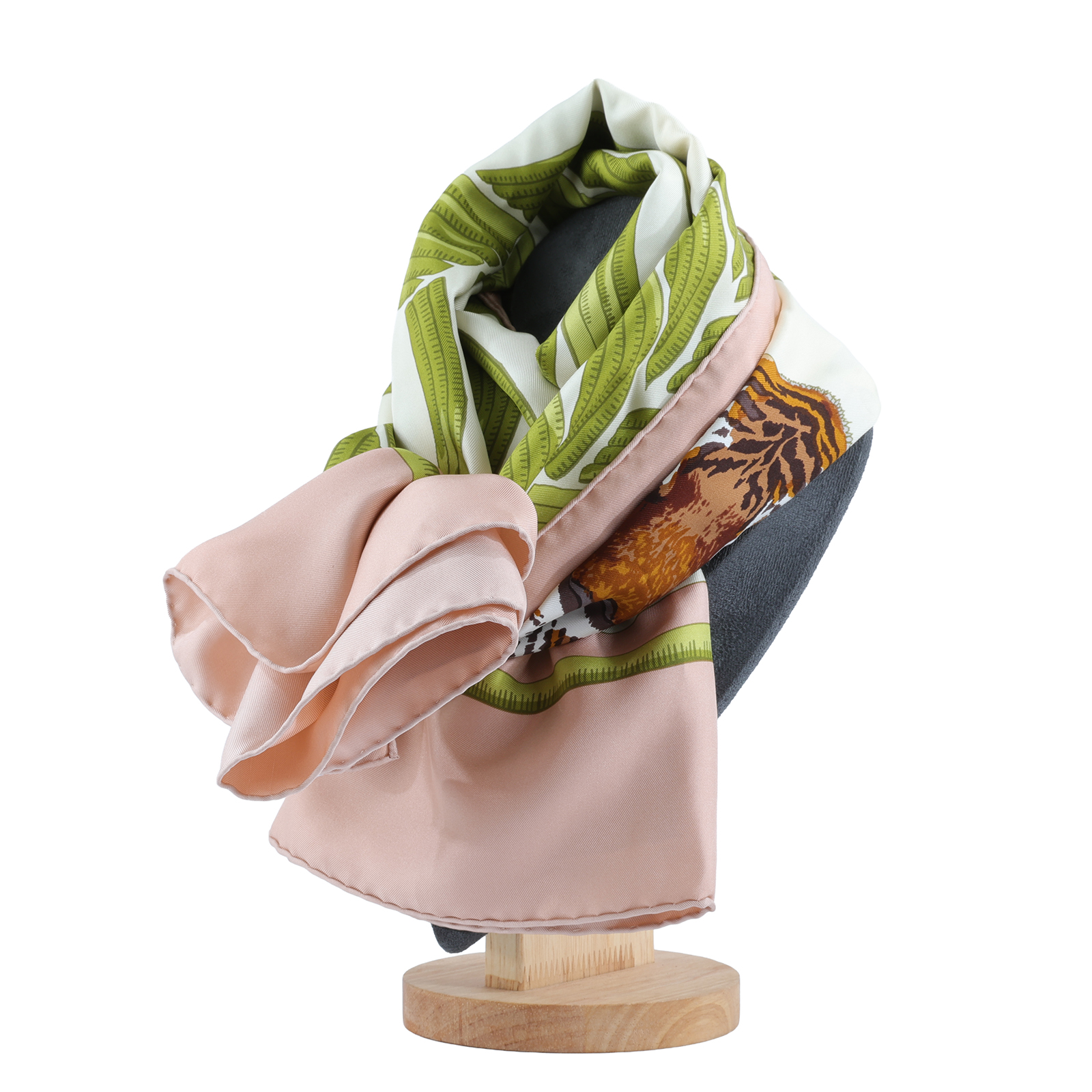 愛馬仕 Hermes Twilly 絲巾 120 TWILLYS120  白粉老虎絲巾 120CM 原廠盒子