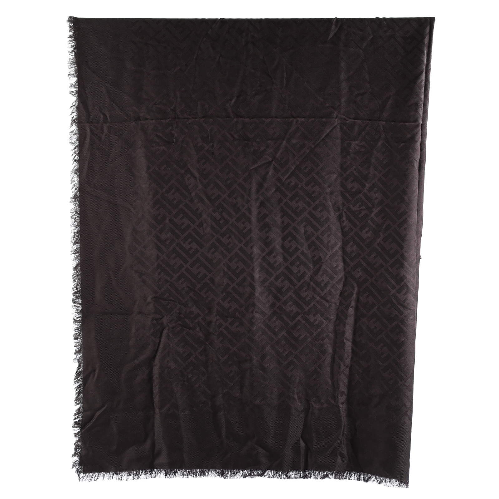 芬迪 FENDI FF 真絲 披肩 圍巾 FXT069AJW7F1U6N 棕FF圍巾 無附屬品